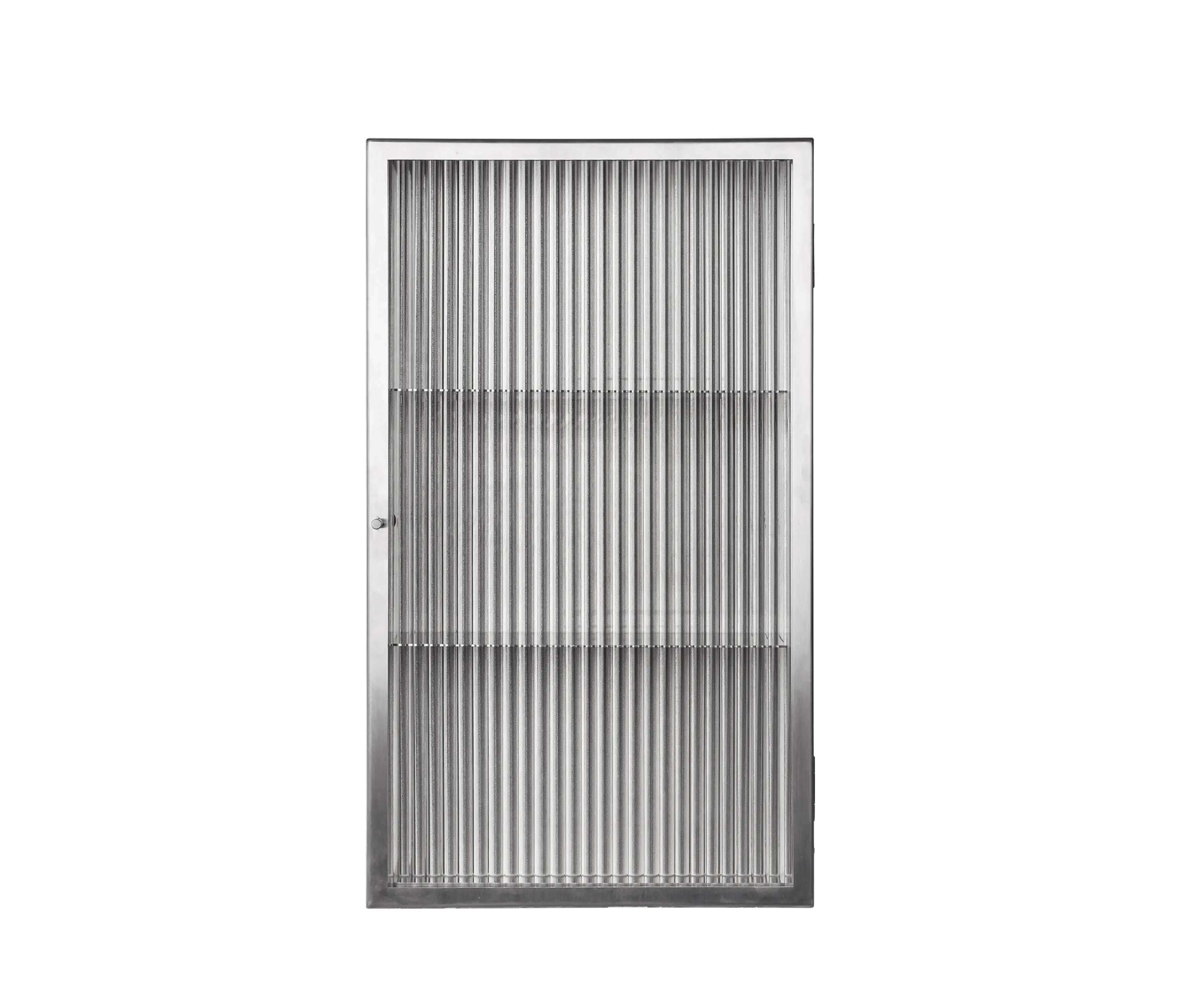 ferm LIVING - Haze Wall Cabinet - Reeded Glass - Stainless Steel