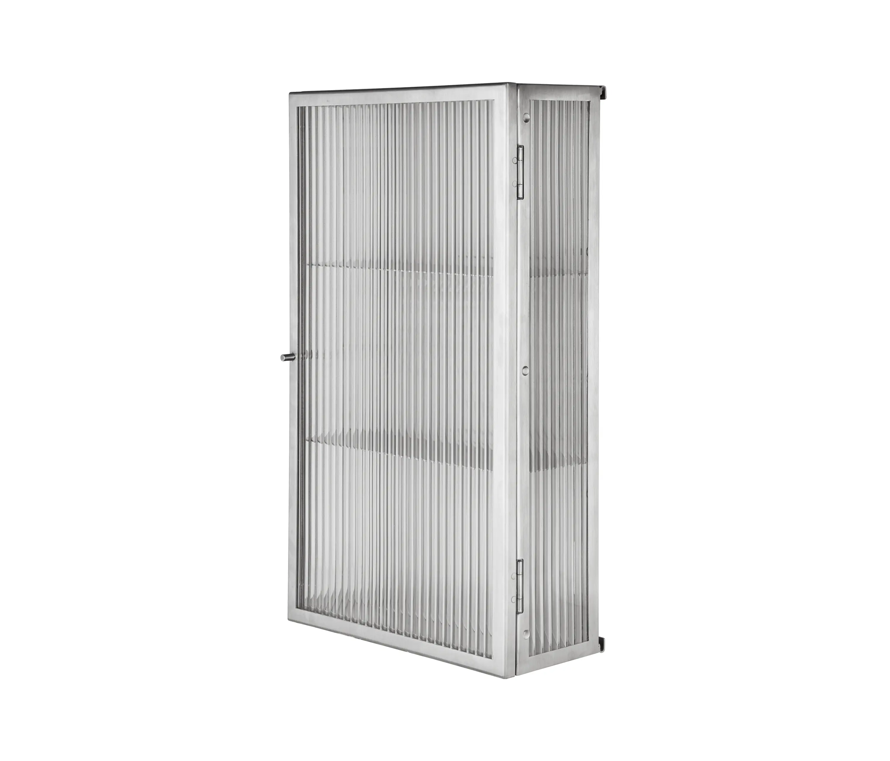 ferm LIVING - Haze Wall Cabinet - Reeded Glass - Stainless Steel