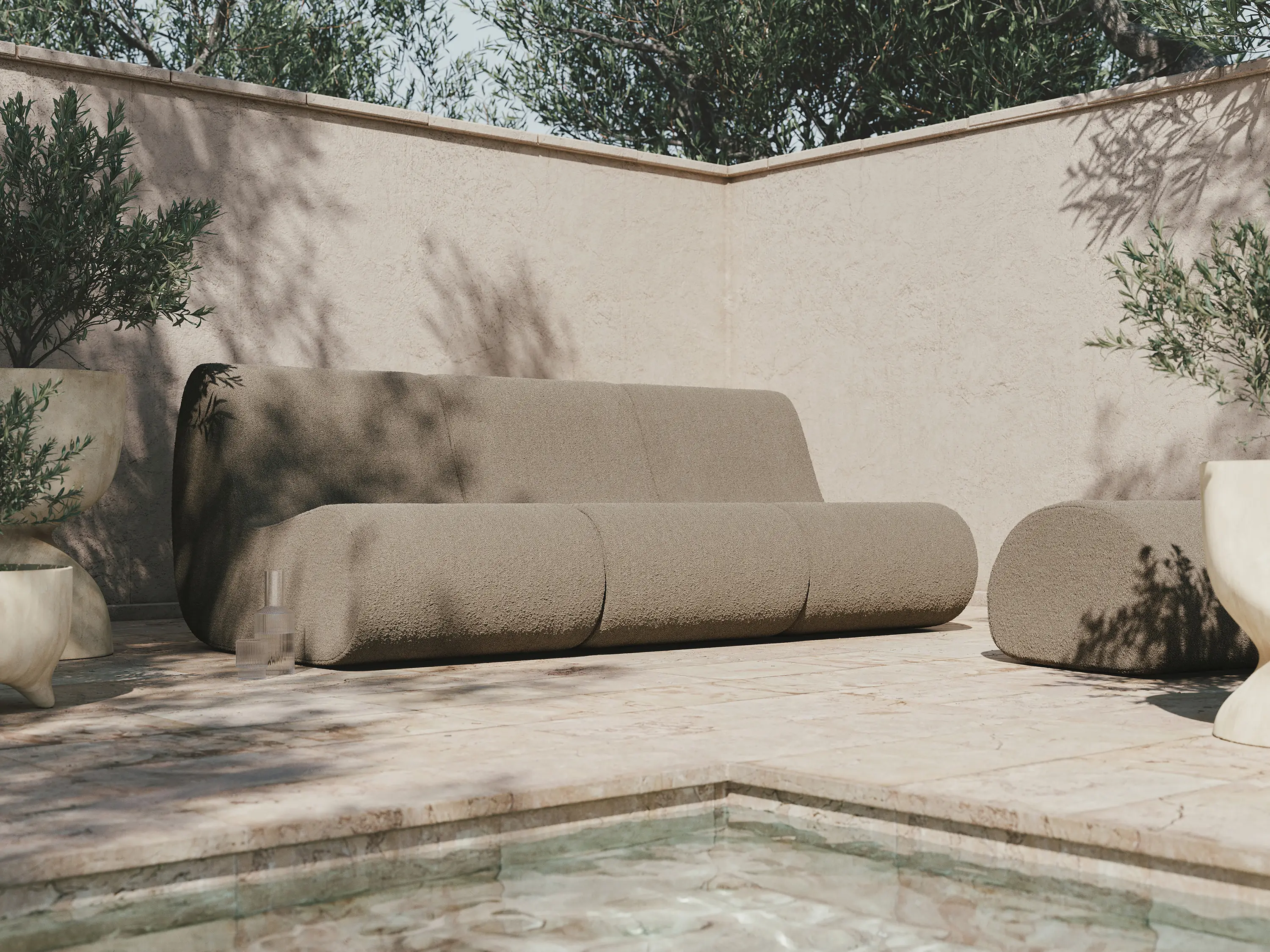 ferm LIVING - Rouli Center Module Pure Bouclé - Sand