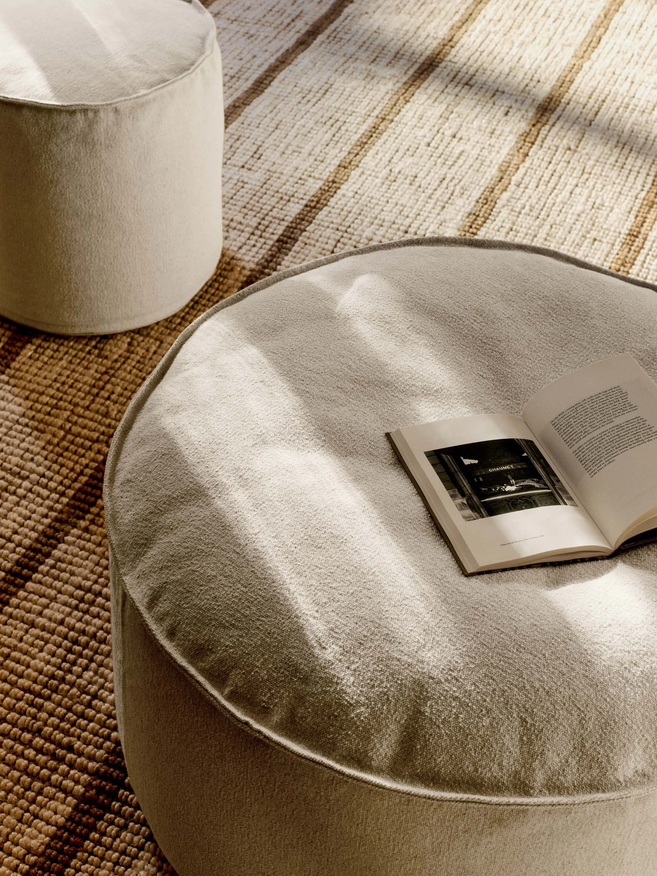 ferm LIVING - Aun Cotton Pouf - Ø80 - Off-white
