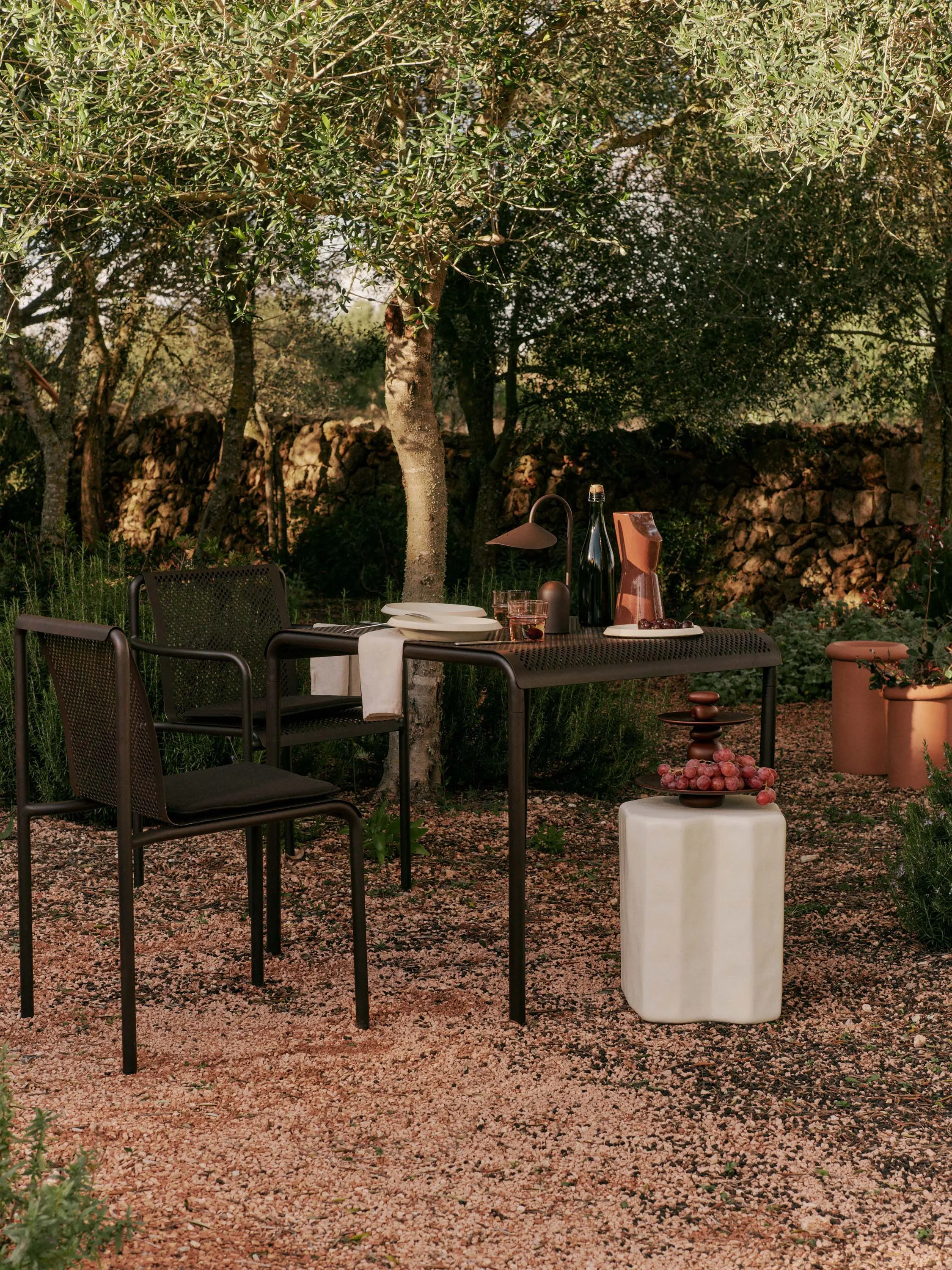 ferm LIVING - Dapple Dining Table - 80 x 80 - Dark Chocolate