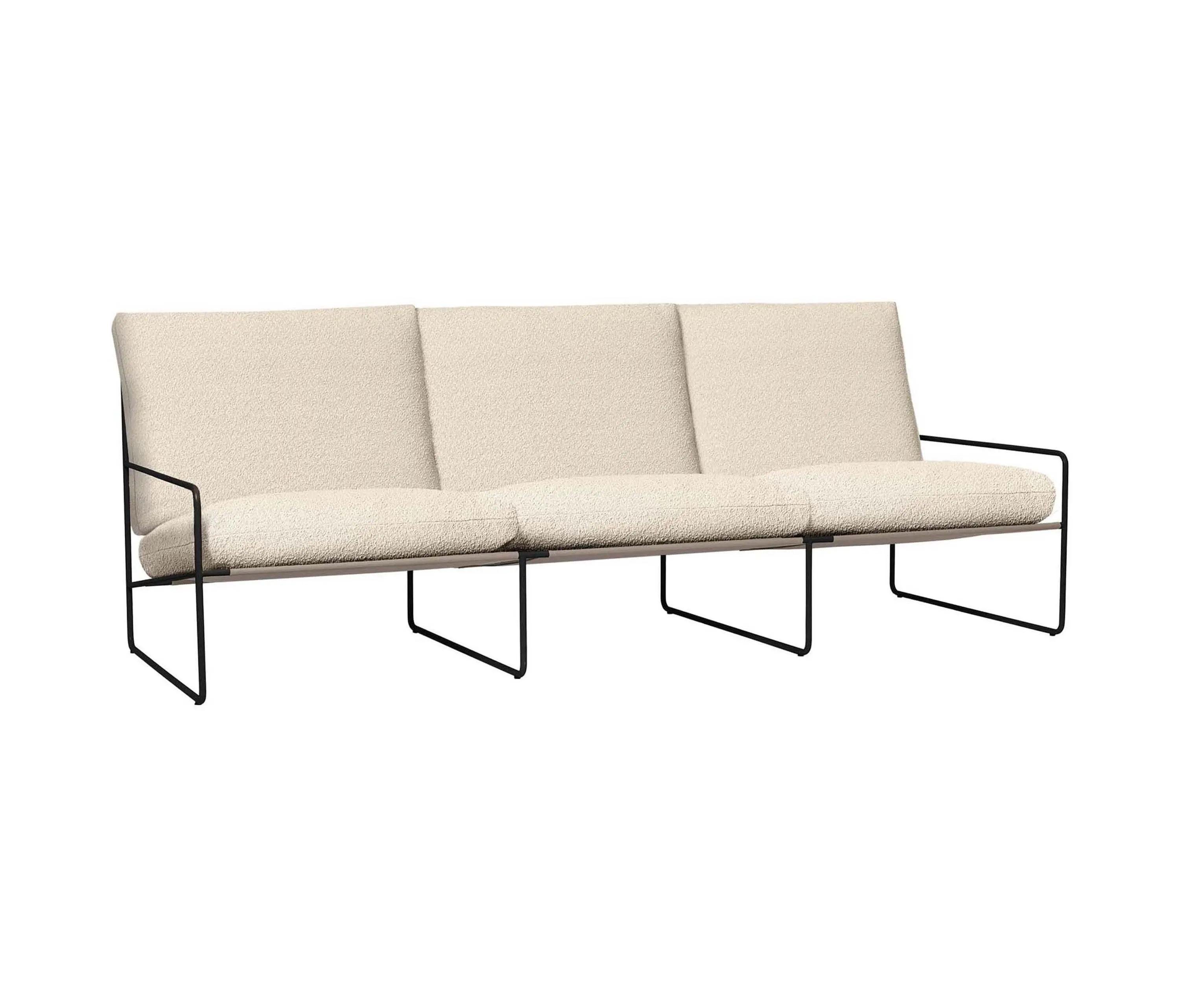 ferm LIVING - Desert 3-seater Pure Bouclé - Black/Off-white