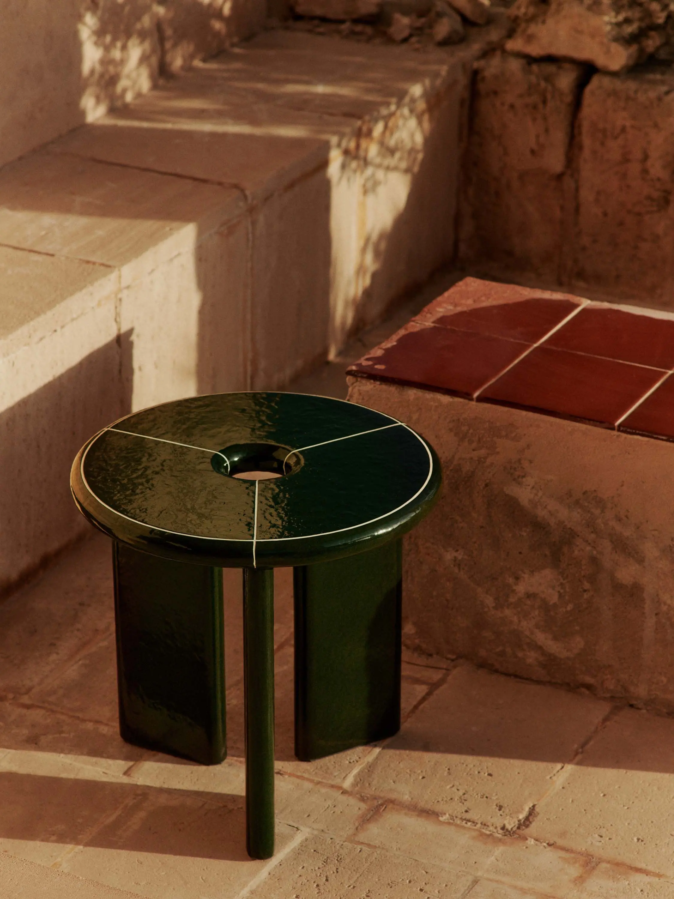 ferm LIVING - Deya Side Table - Ø47 - Dark Green