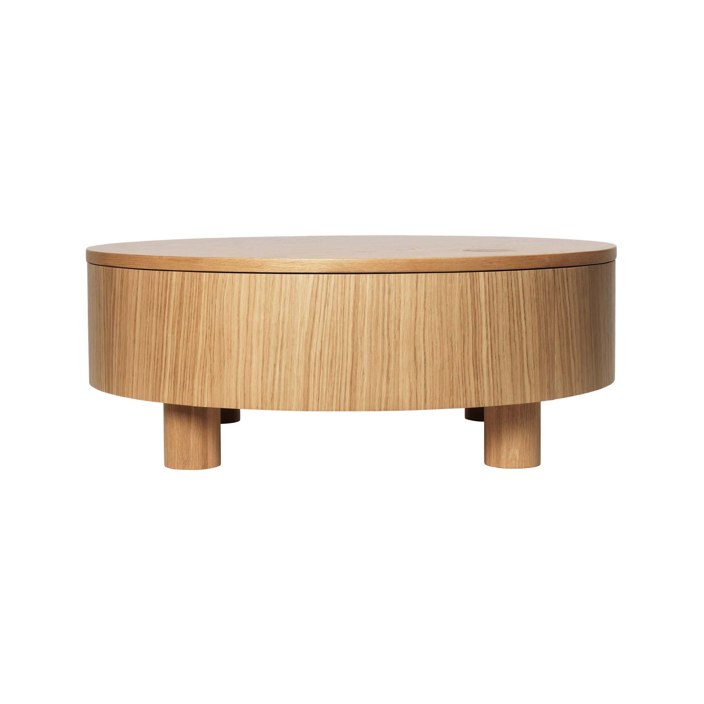 Afficher le produit Olles Storage Table - Ø80 - Natural Oak Veneer du fabricant ferm LIVING