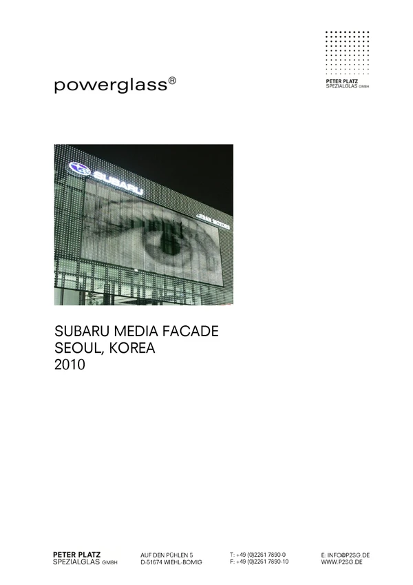 Preview image for the file powerglass® Media Facade SUBARU