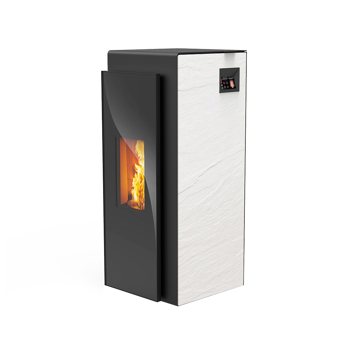 Kapo | with décor side panel slate white / body black