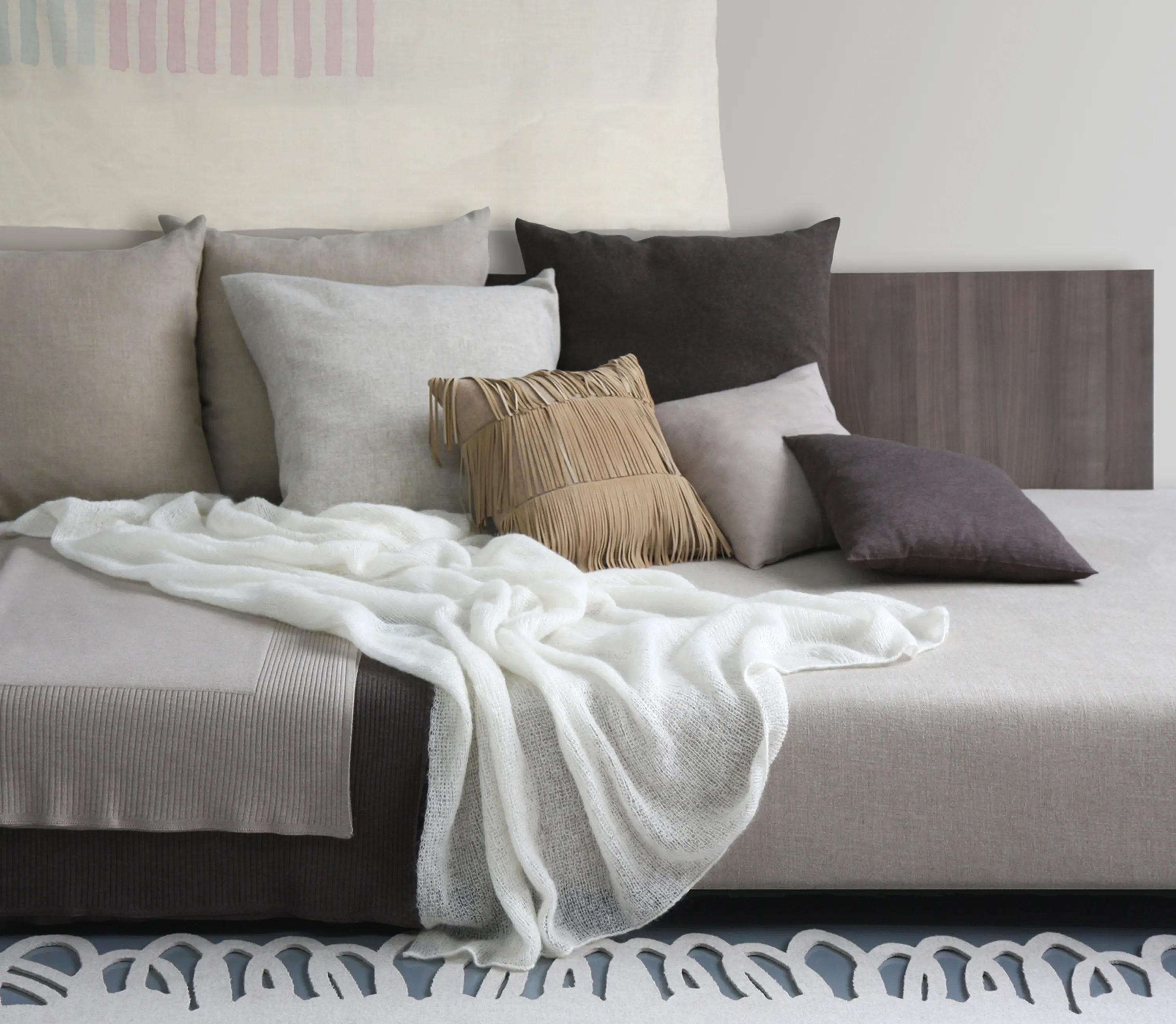 Poemo Design - Cashwool plaid cemento