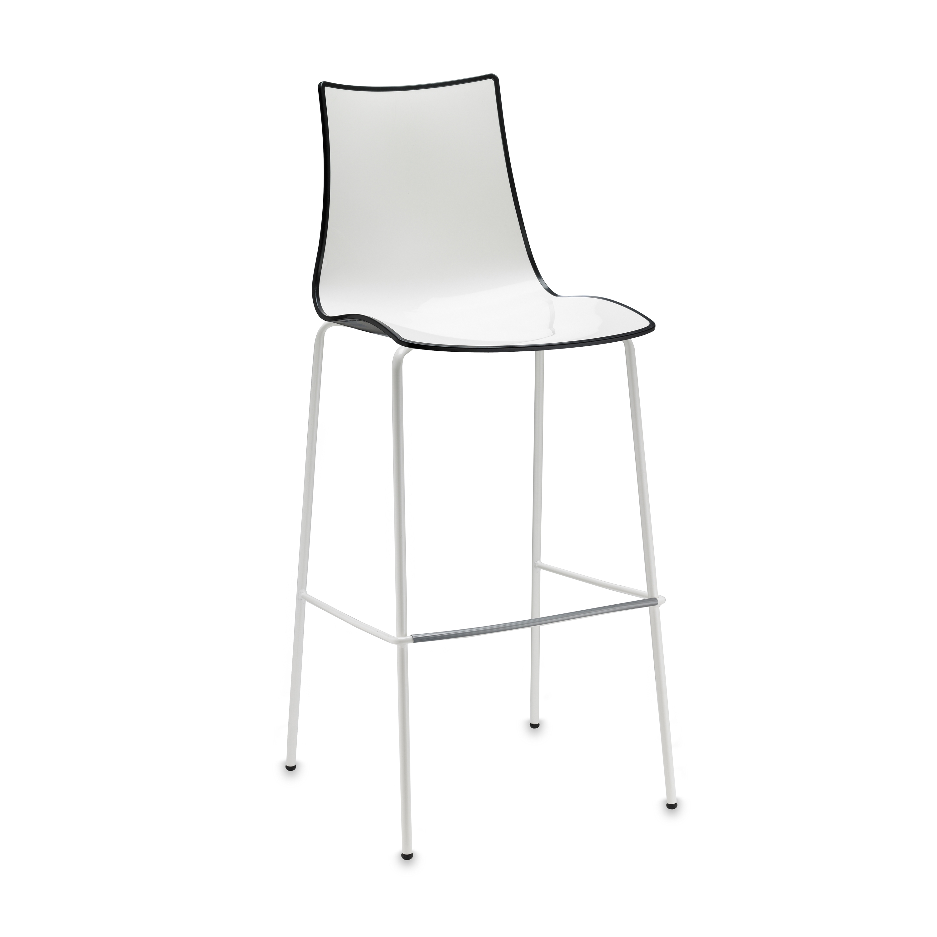Zebra Bicolore barstool H. 80 | coated frame