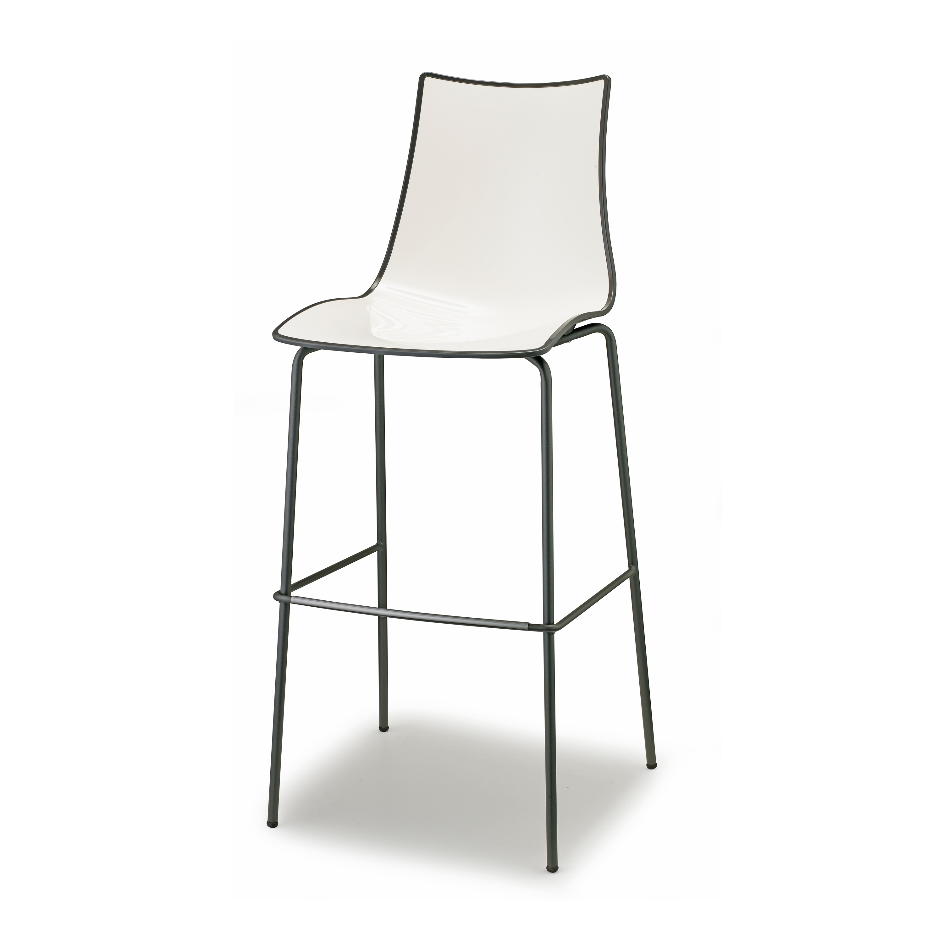 Zebra Bicolore barstool H. 80 | coated frame