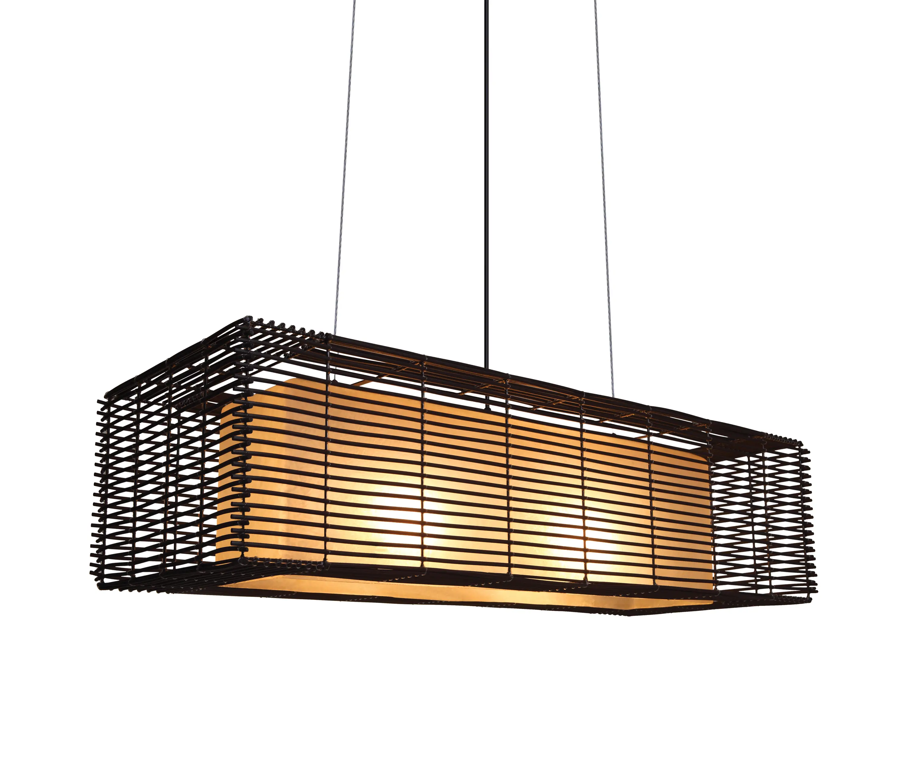 Kenneth Cobonpue - Kai Rectangular Hanging Lamp, slim