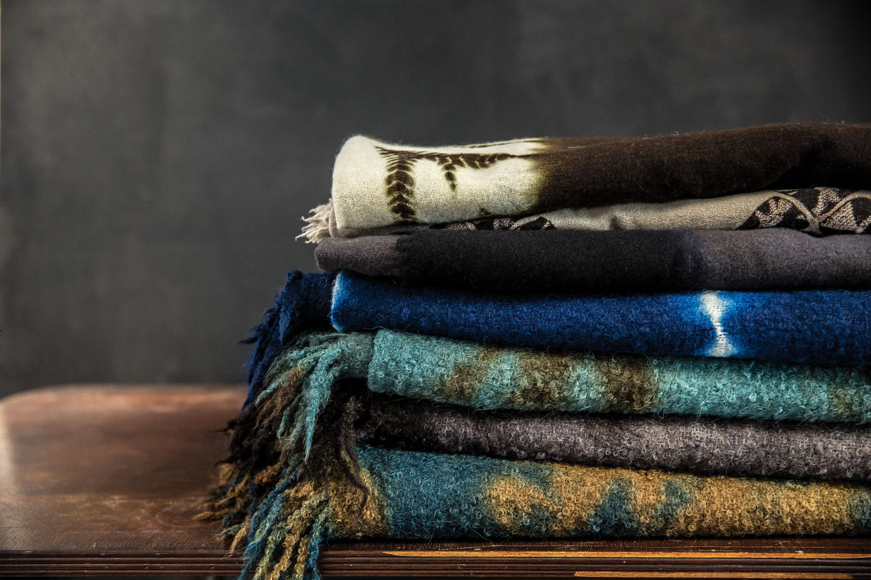 Suzusan - Alpaca Throw Dark Brown | Teal