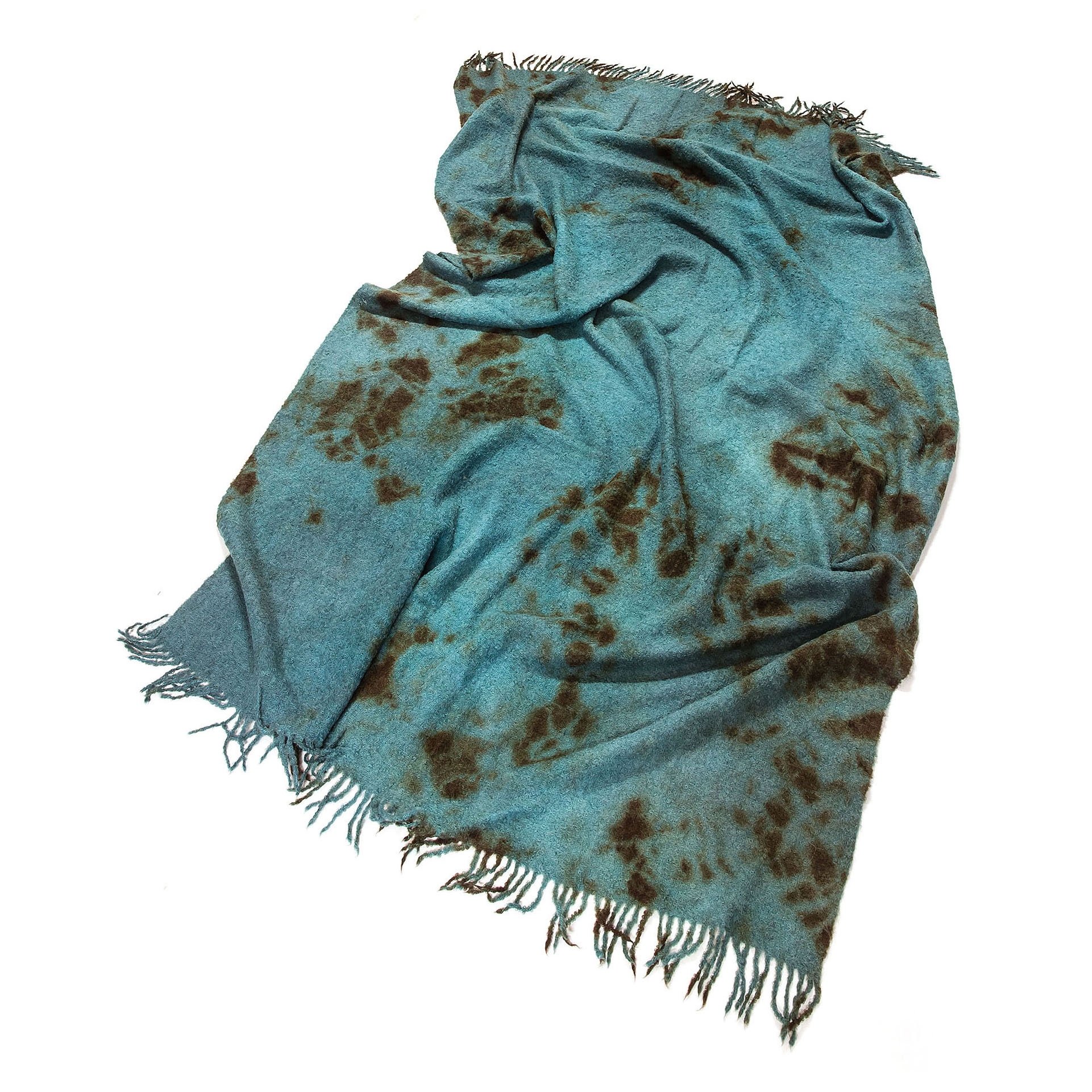 Alpaca Throw Dark Brown | Teal