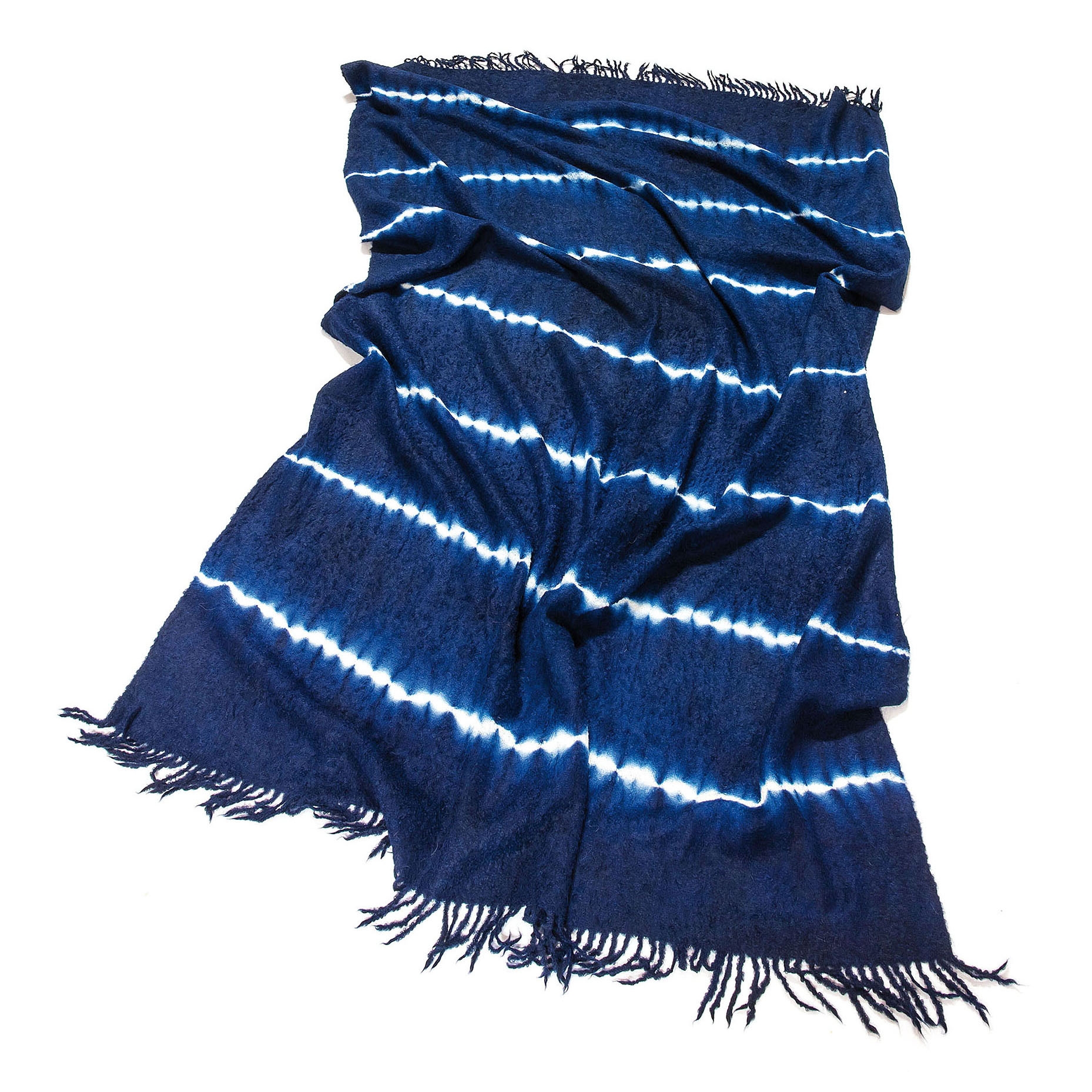 Alpaca Throw Dark Blue / White