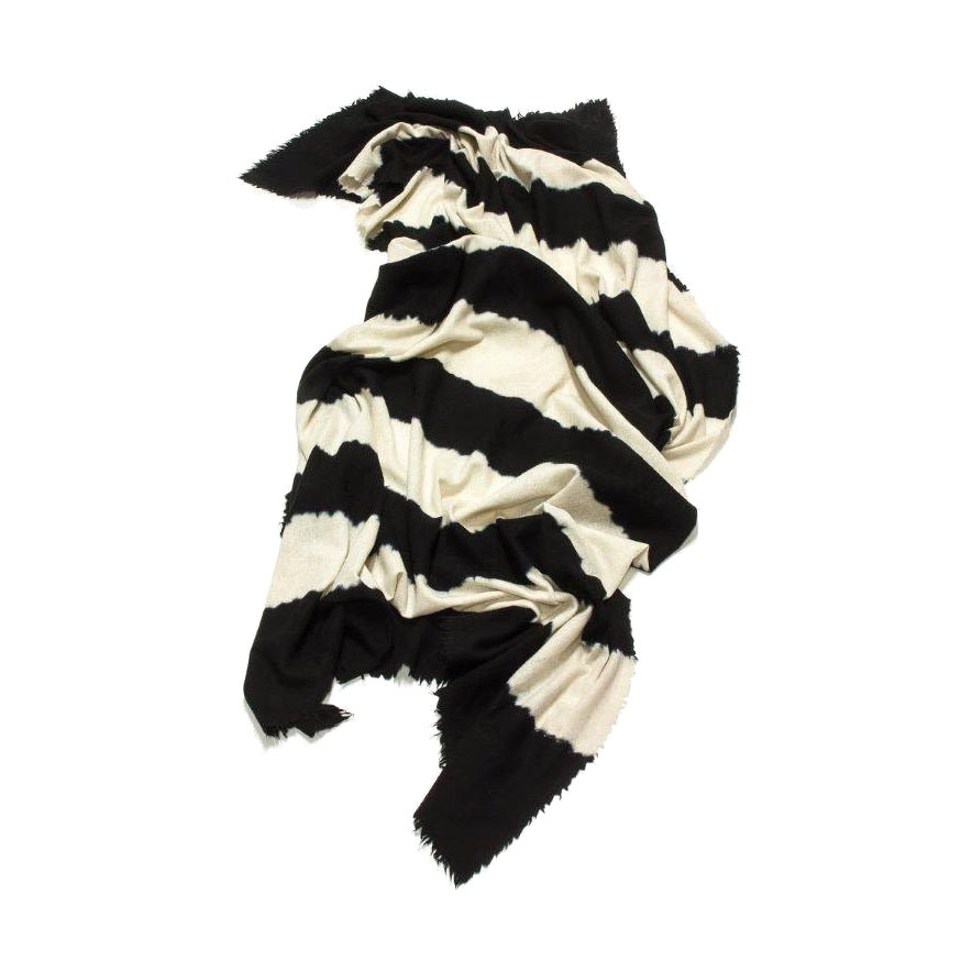 Cashmere - Wool Throw Black | White