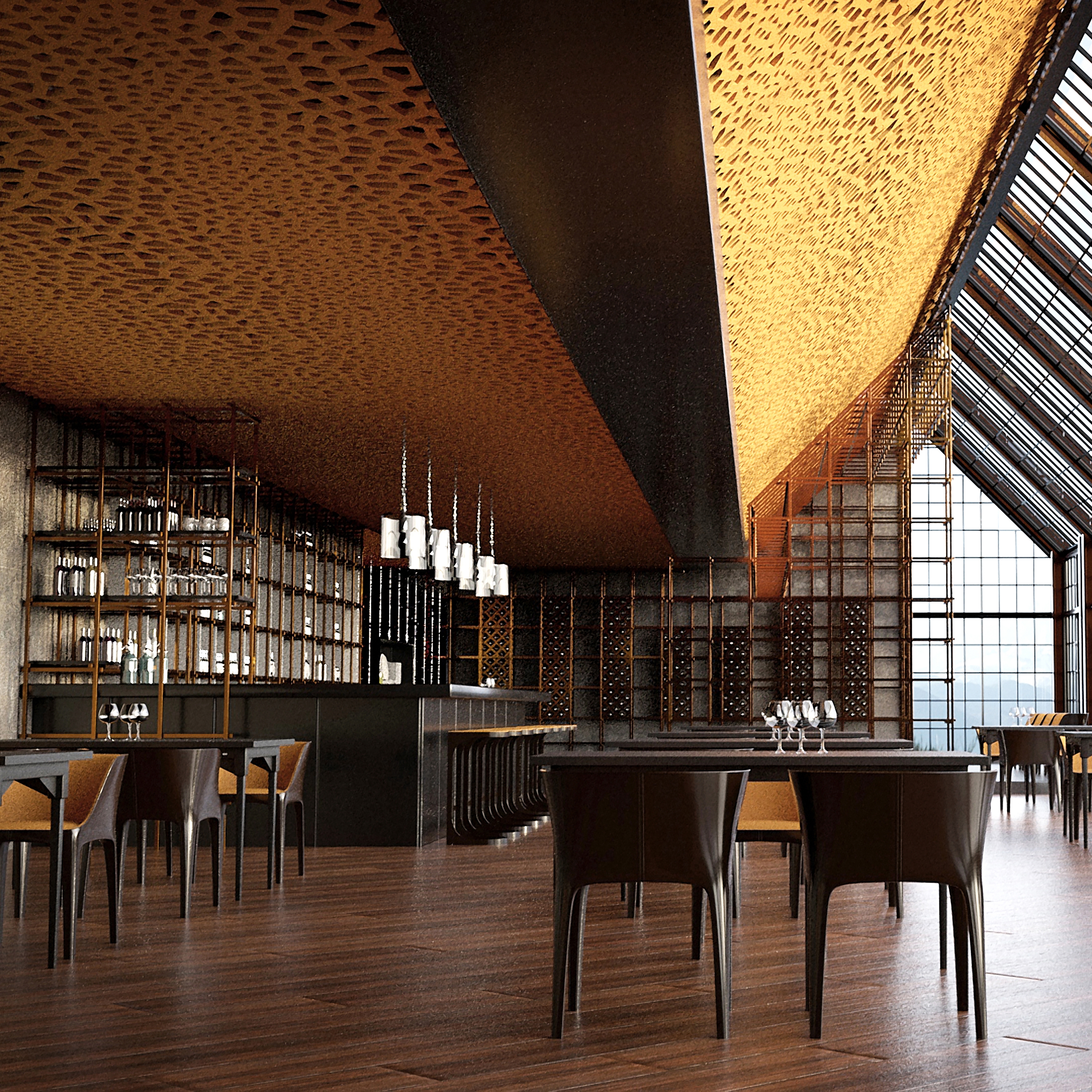 Display product recycled greenPET | designed acoustic voronoi ceiling from manufacturer SPÄH designed acoustic