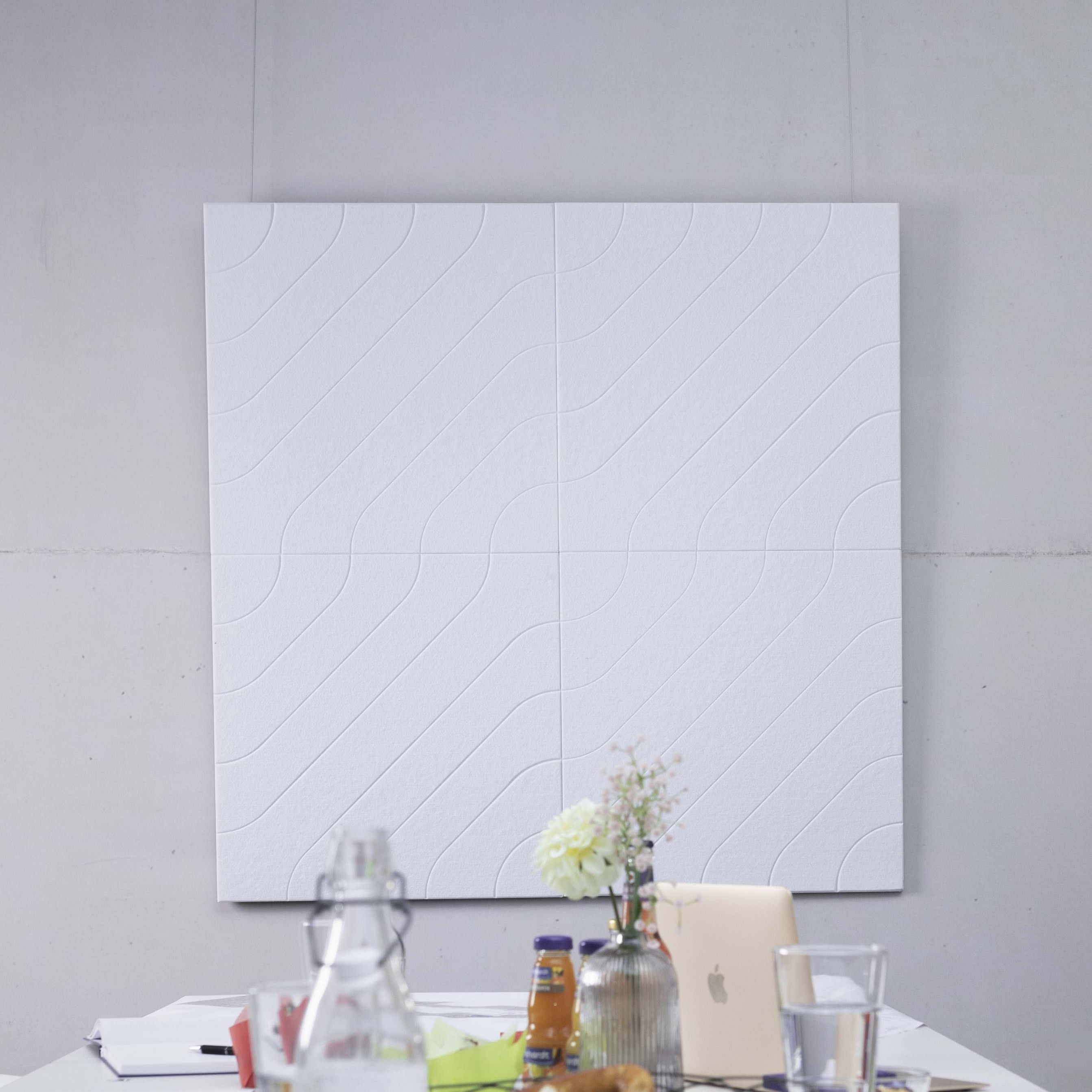 Display product recycled greenPET | designed acoustic tiles from manufacturer SPÄH designed acoustic