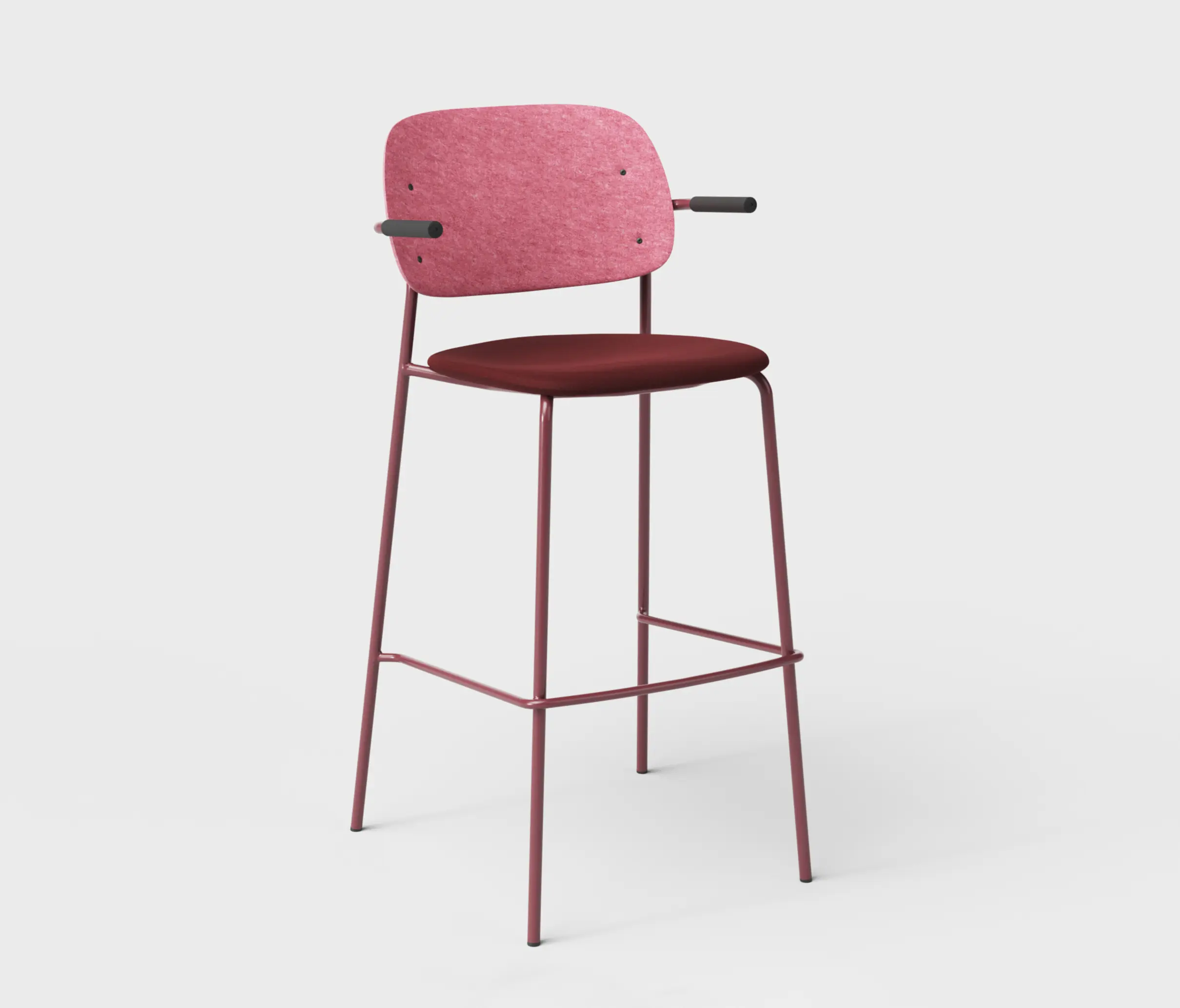 De Vorm - Hale PET Felt Bar Stool Armrests Upholstered