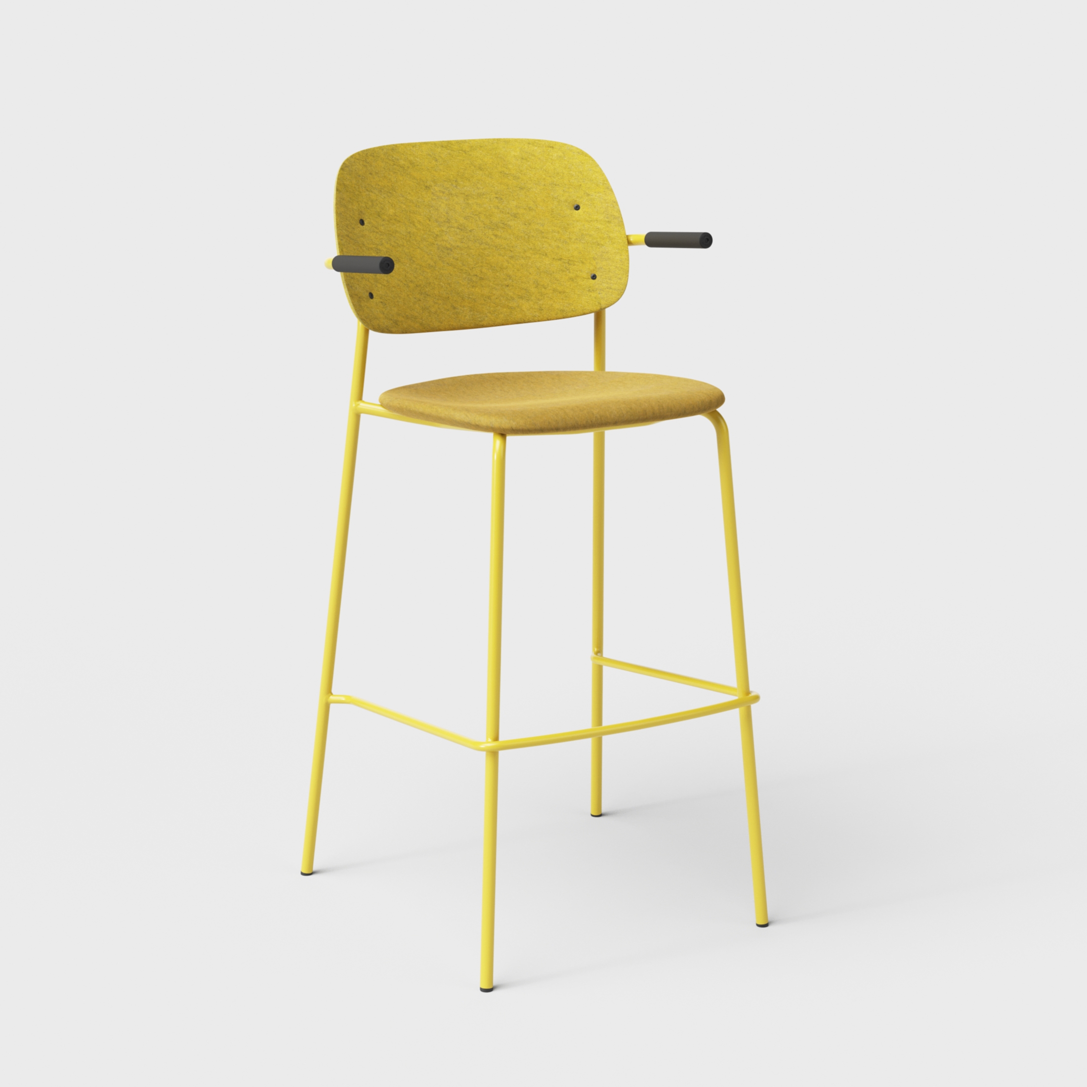 Display product Hale PET Felt Bar Stool Armrests Upholstered from manufacturer De Vorm