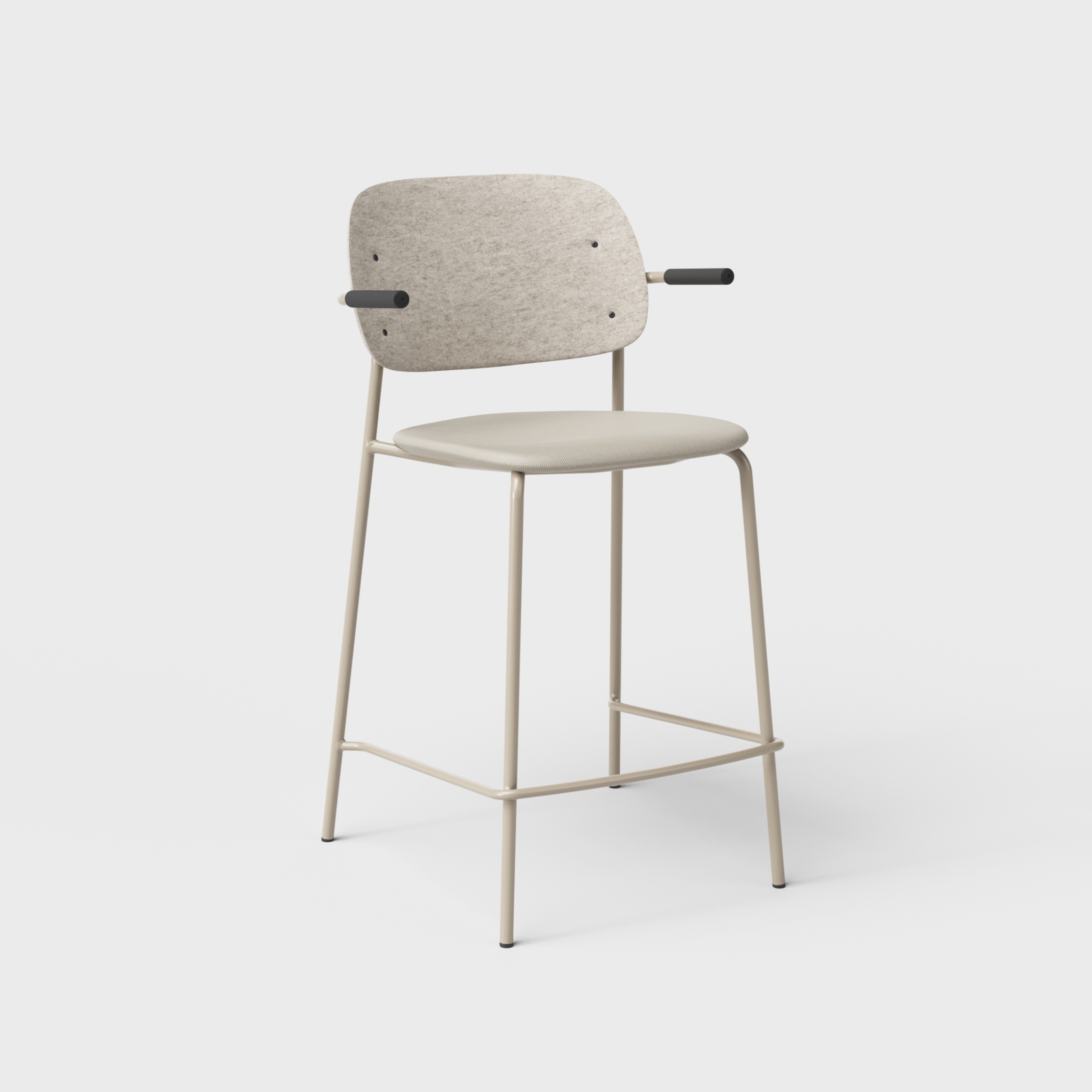 Display product Hale PET Felt Counter Stool Armrests Upholstered from manufacturer De Vorm