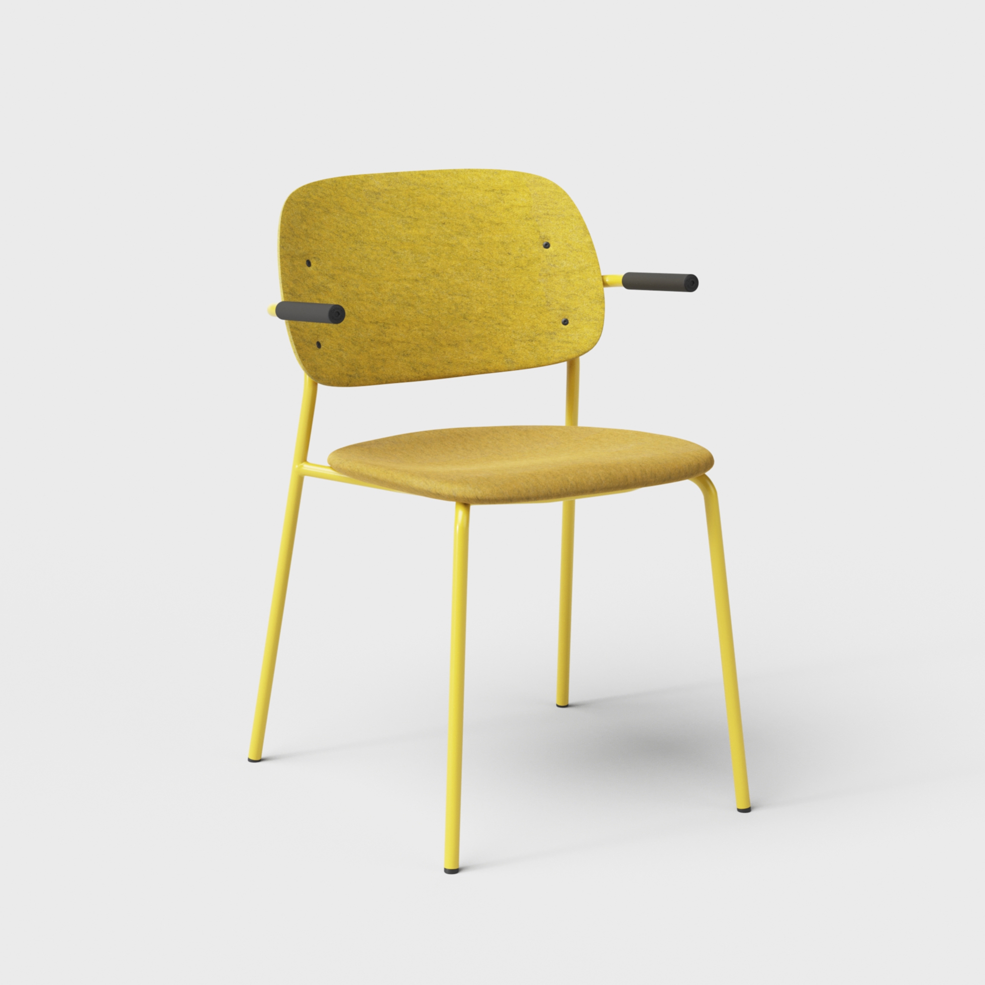 Display product Hale PET Felt Stack Chair Armrests Upholstered from manufacturer De Vorm