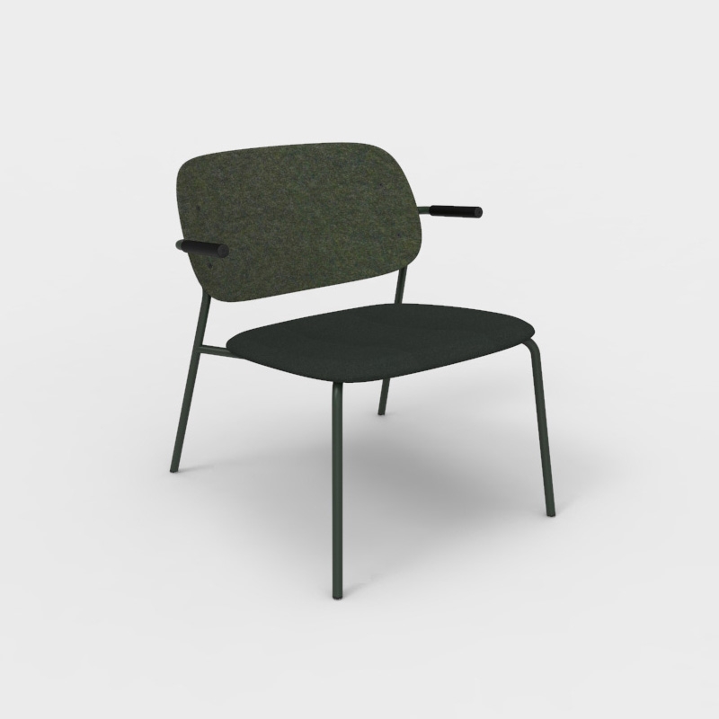 Display product Hale PET Felt Lounge Chair Armrests Upholstered from manufacturer De Vorm