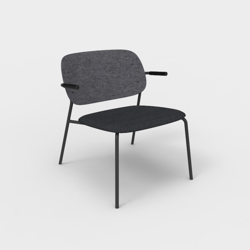 Hale PET Felt Lounge Chair Armrests Upholstered