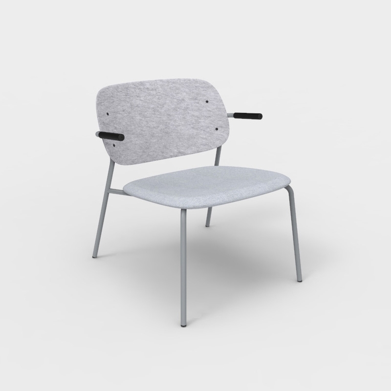 Hale PET Felt Lounge Chair Armrests Upholstered
