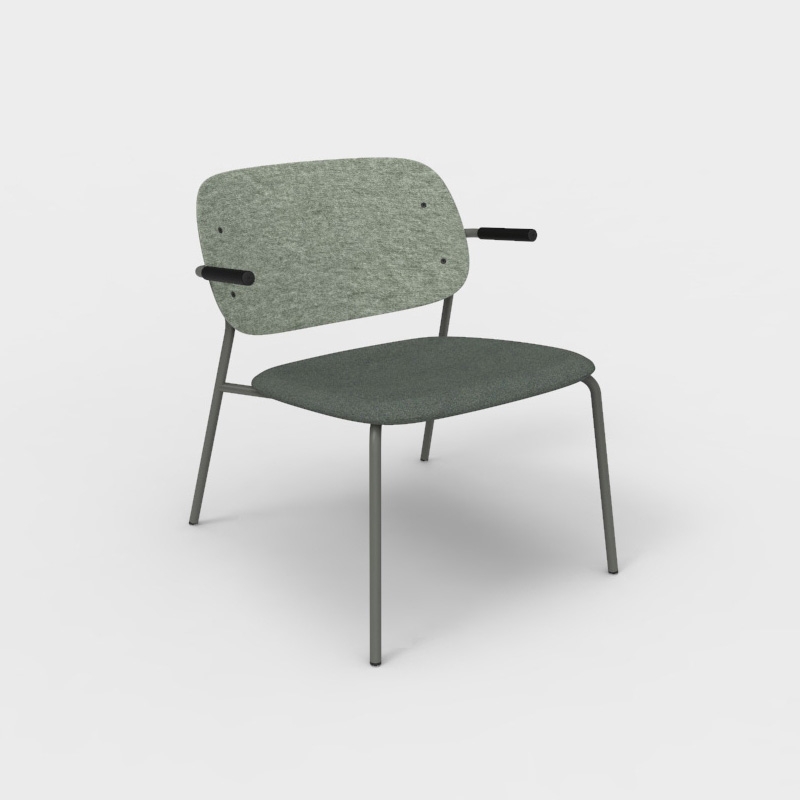 Hale PET Felt Lounge Chair Armrests Upholstered
