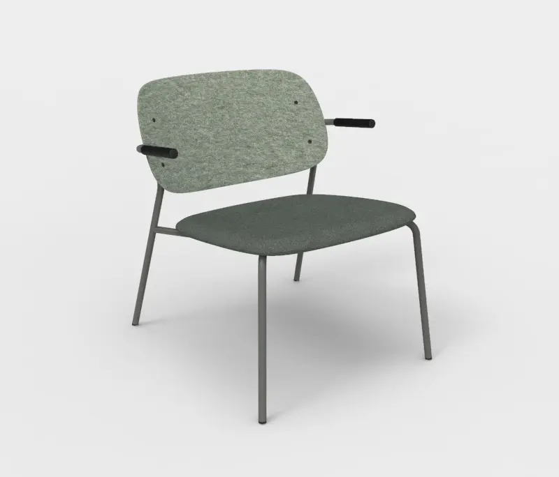 De Vorm - Hale PET Felt Lounge Chair Armrests Upholstered