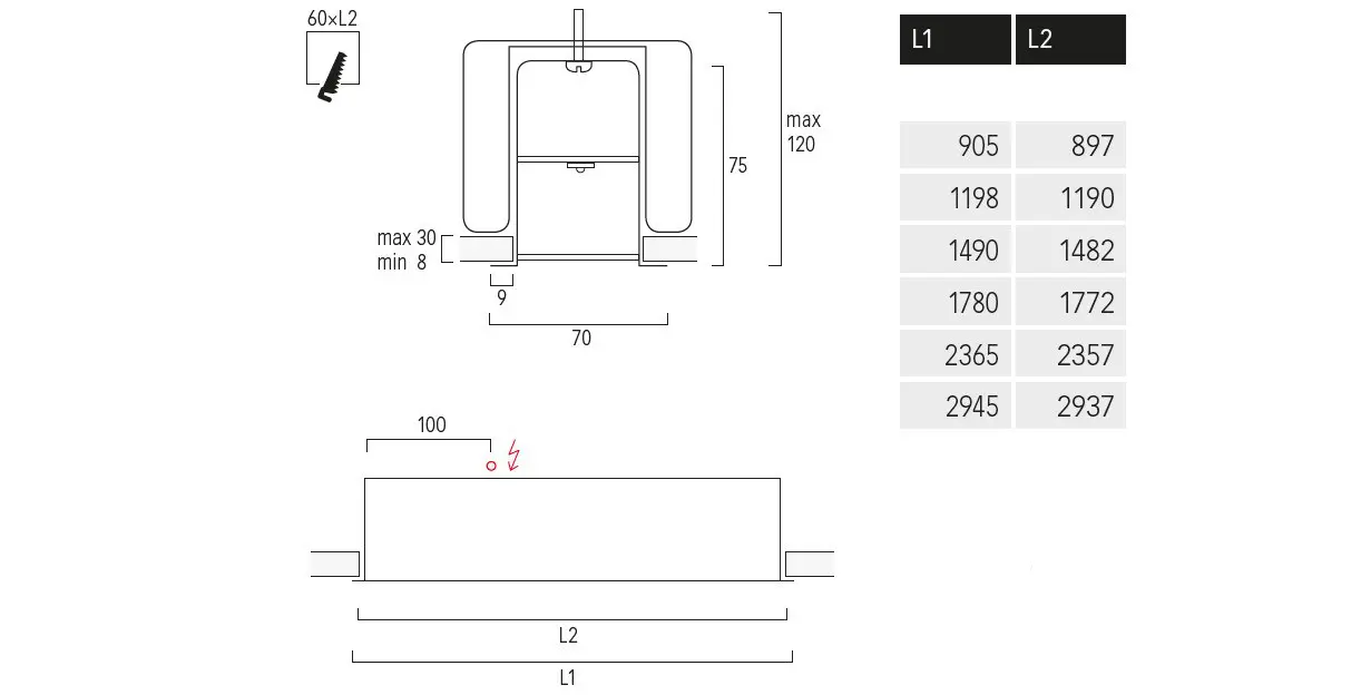 Lightnet - Matric F3 IP54 | System 55mm Recessed Frame