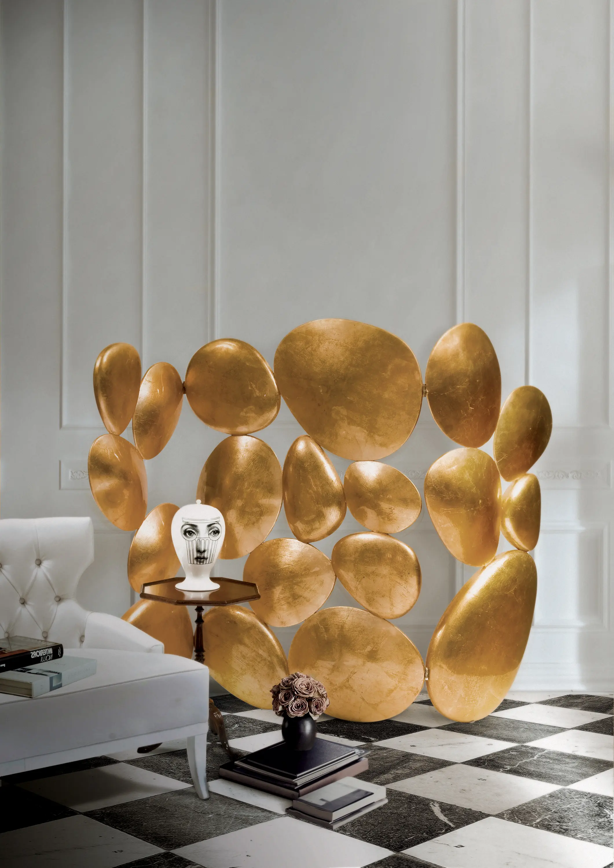Boca do lobo - Gold folding screen