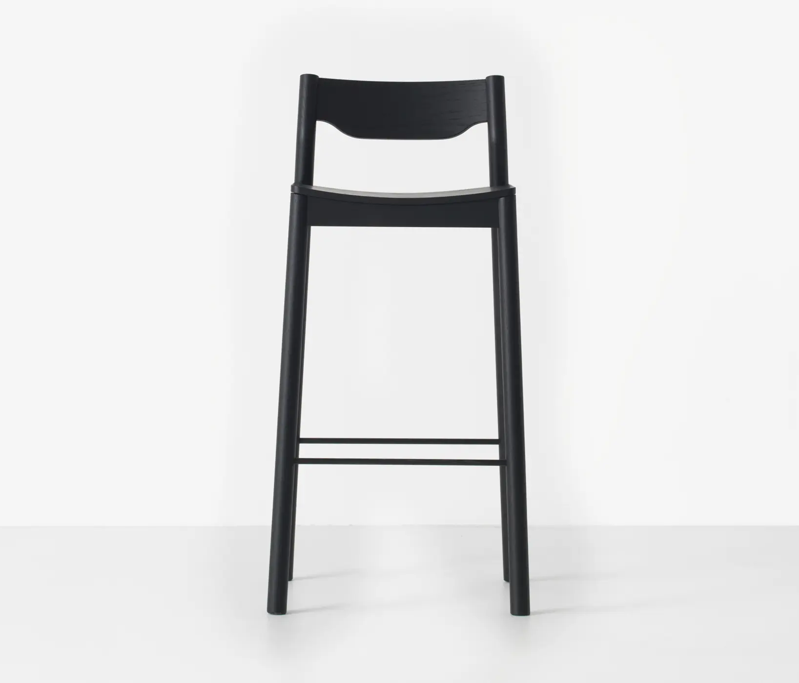 Resident - Tangerine Stool with Back - Black