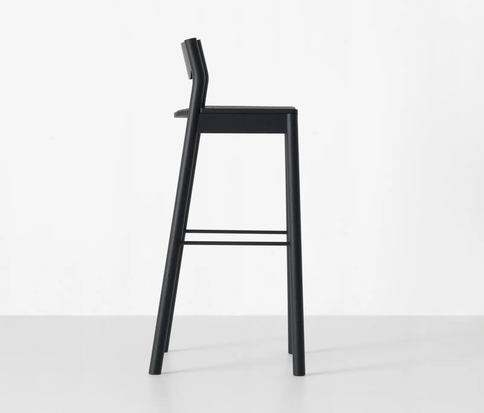 Resident - Tangerine Stool with Back - Black
