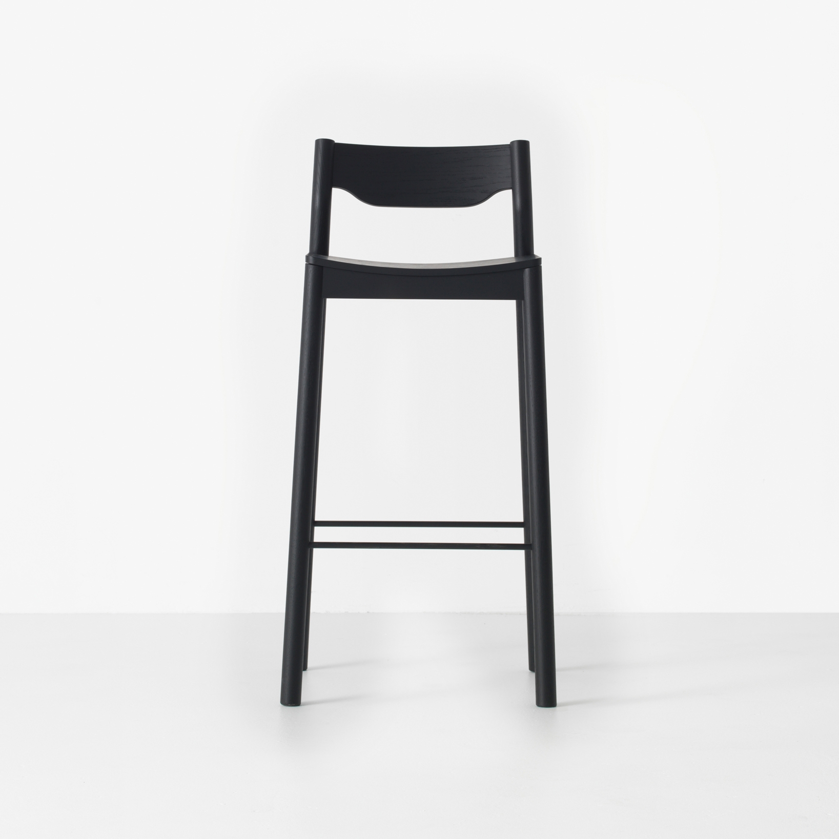 Tangerine Stool with Back - Black