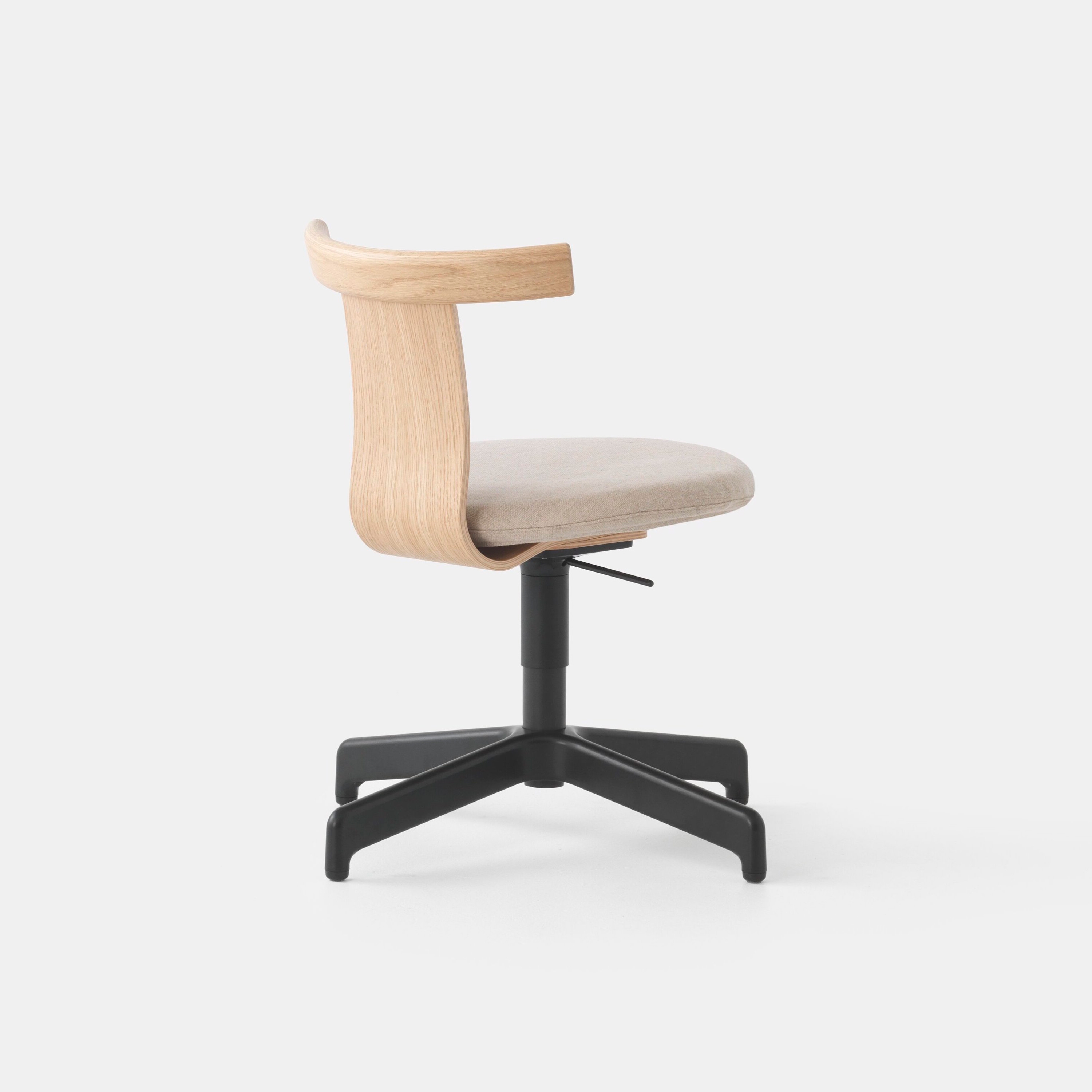 Jiro Swivel Chair Natural - Black Base - Upholstered