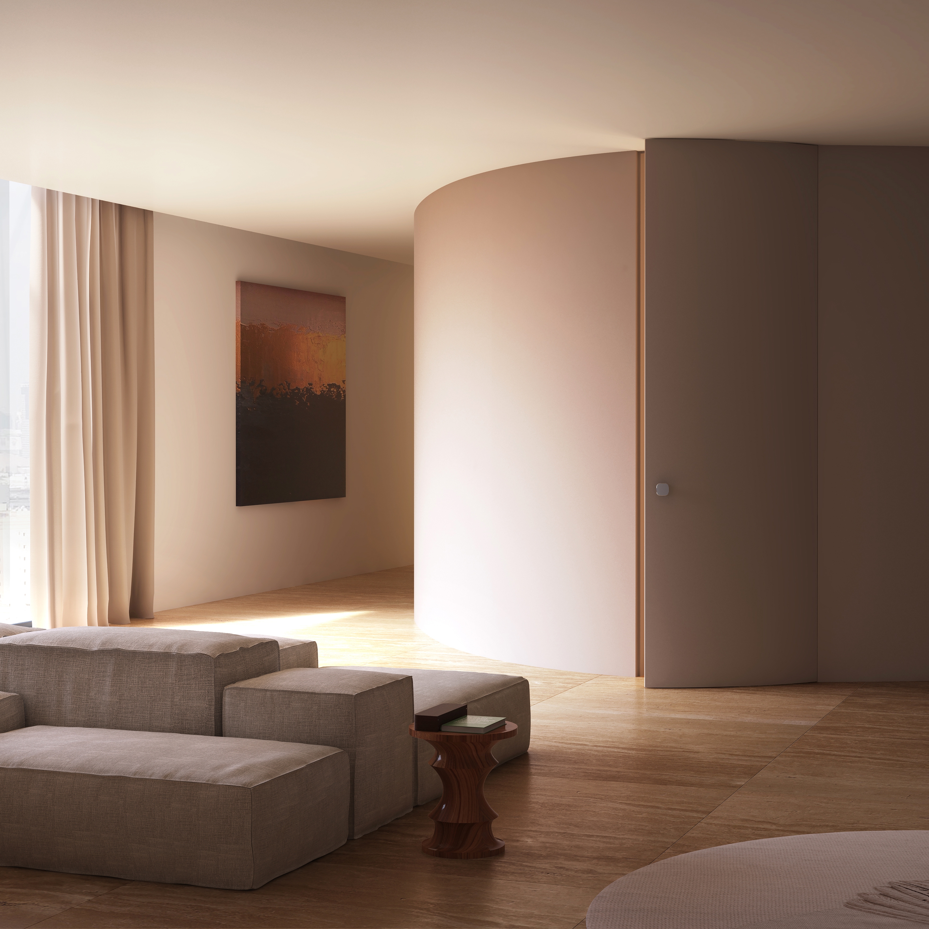 Mostra il prodotto Alba | Porta battente curvo in pianta del produttore Linvisibile