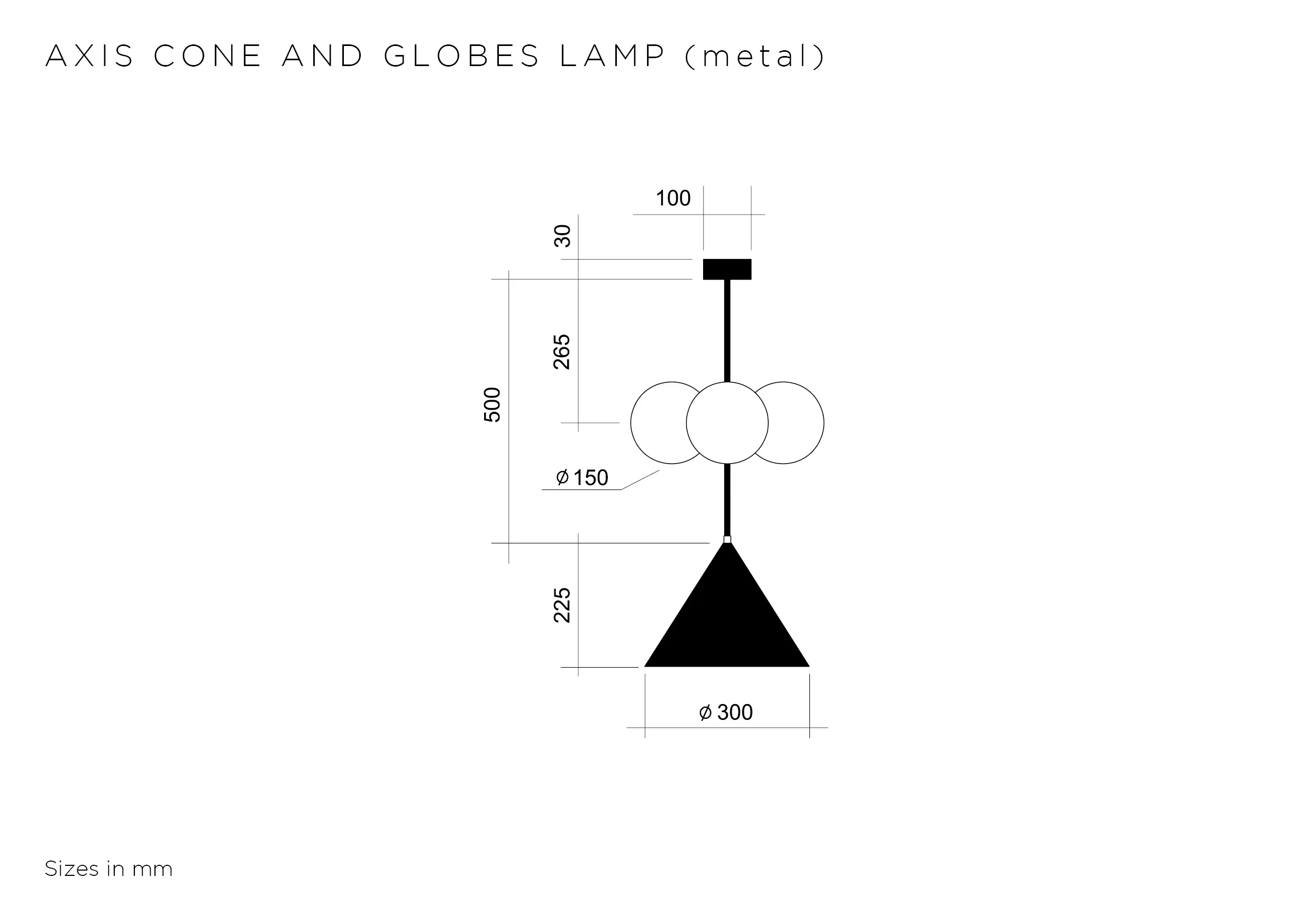 Atelier Areti - Axis cone and globes - metal