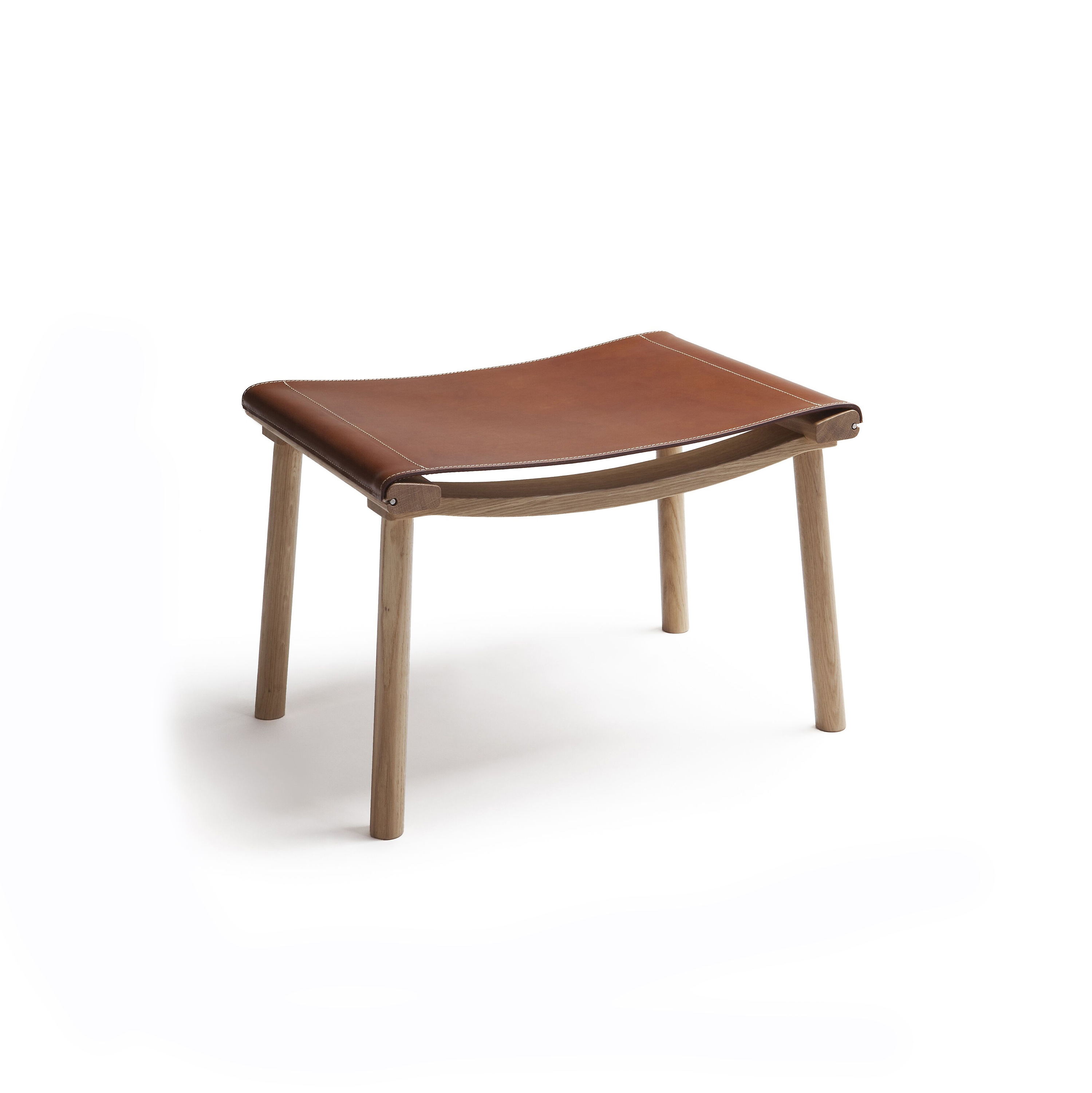 Display product 12 Designs For Nature | December Ottoman, oak-cognac leather from manufacturer Nikari