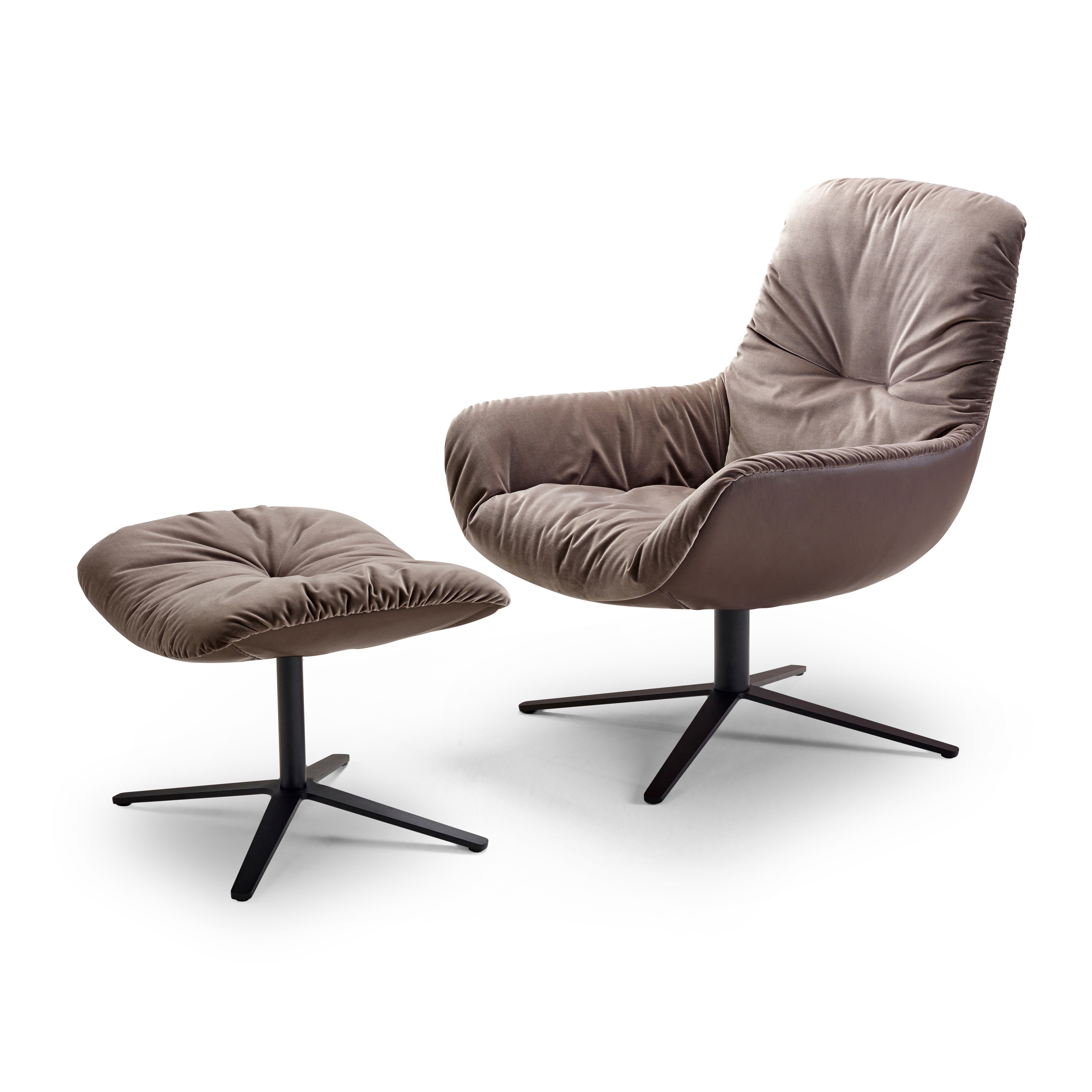 Mostrar el producto Leya | Lounge Chair with x-base frame & Ottoman del fabricante FREIFRAU MANUFAKTUR