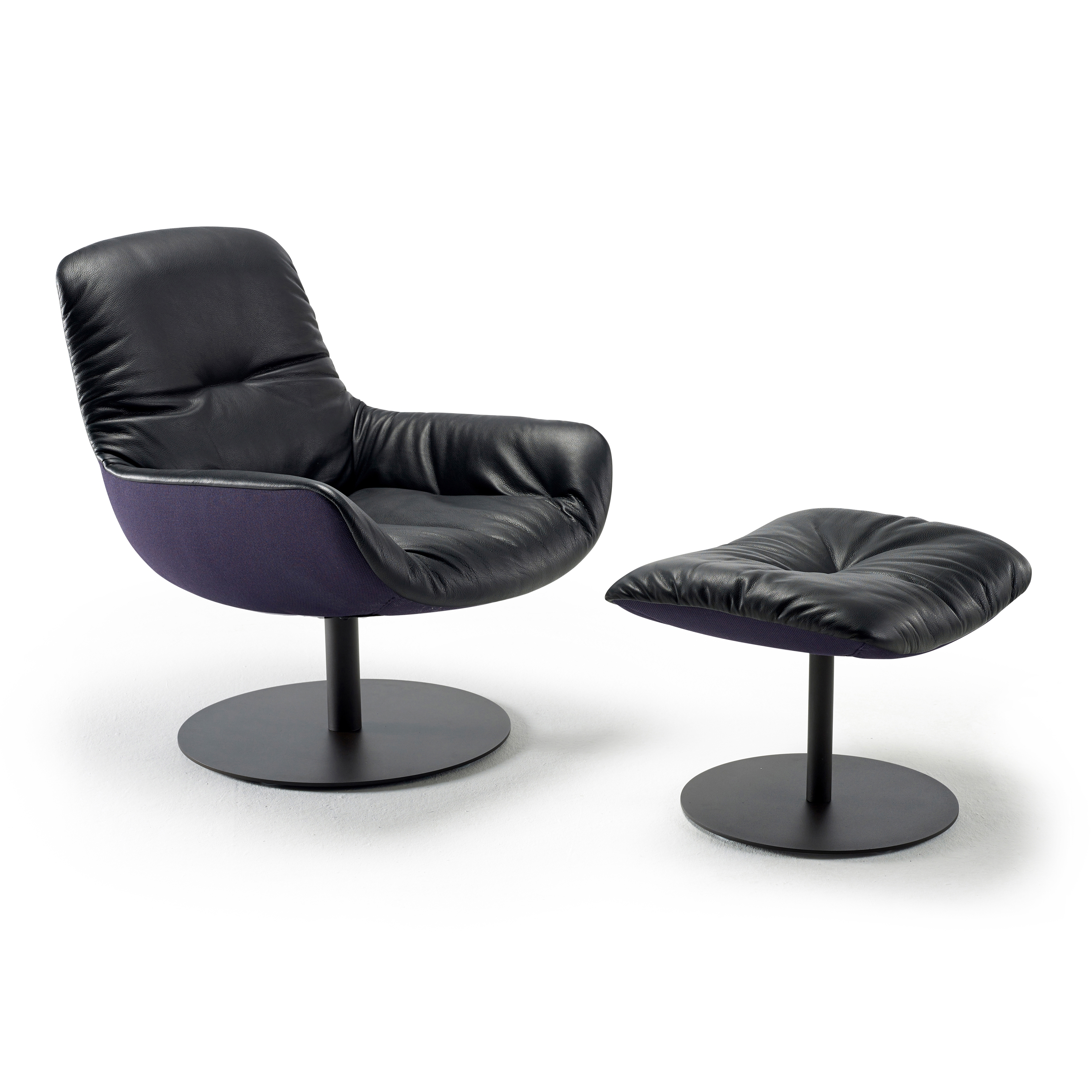 Display product Leya | Lounge Chair with central leg & Ottoman from manufacturer FREIFRAU MANUFAKTUR