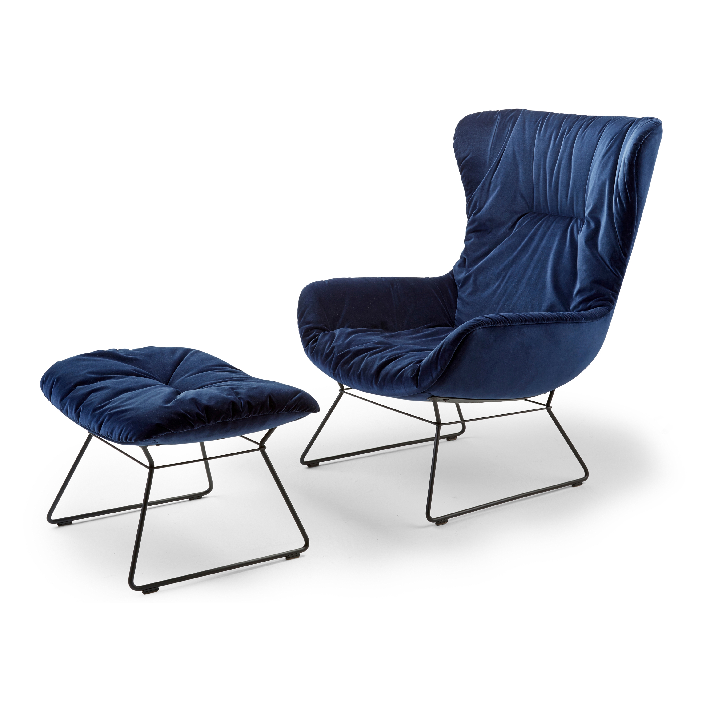 Leya | Wingback Chair with wire frame & Ottoman