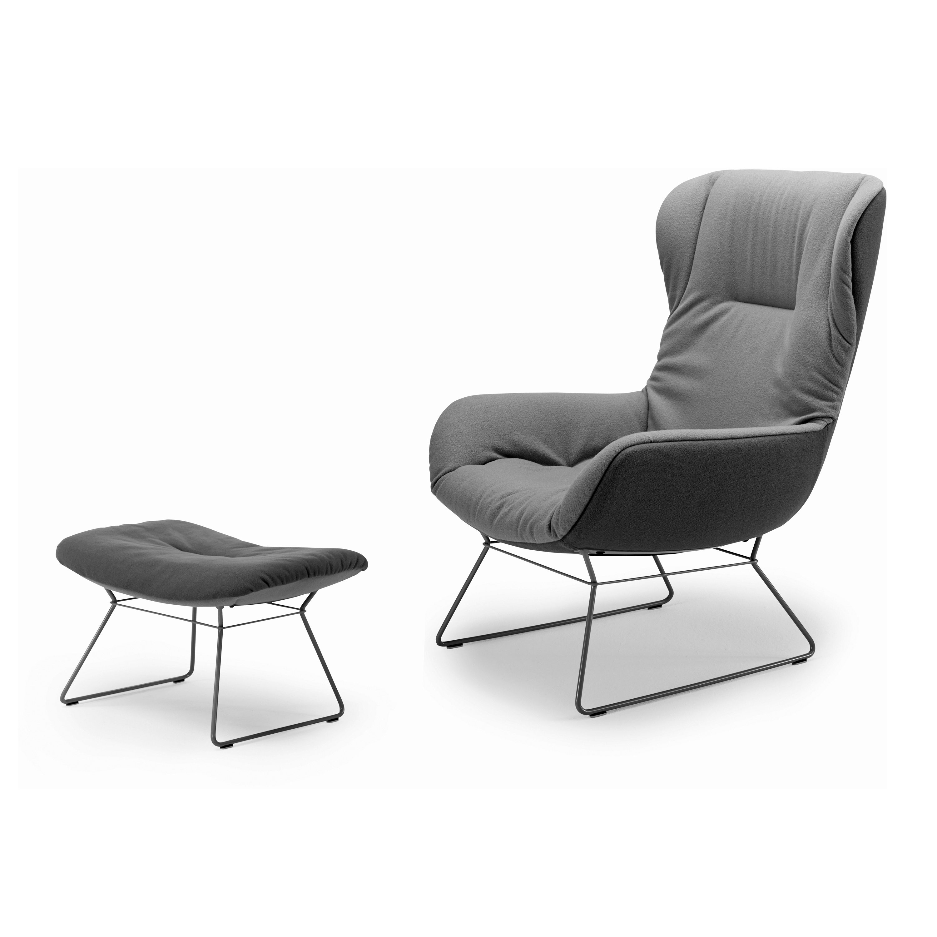 Leya | Wingback Chair with wire frame & Ottoman