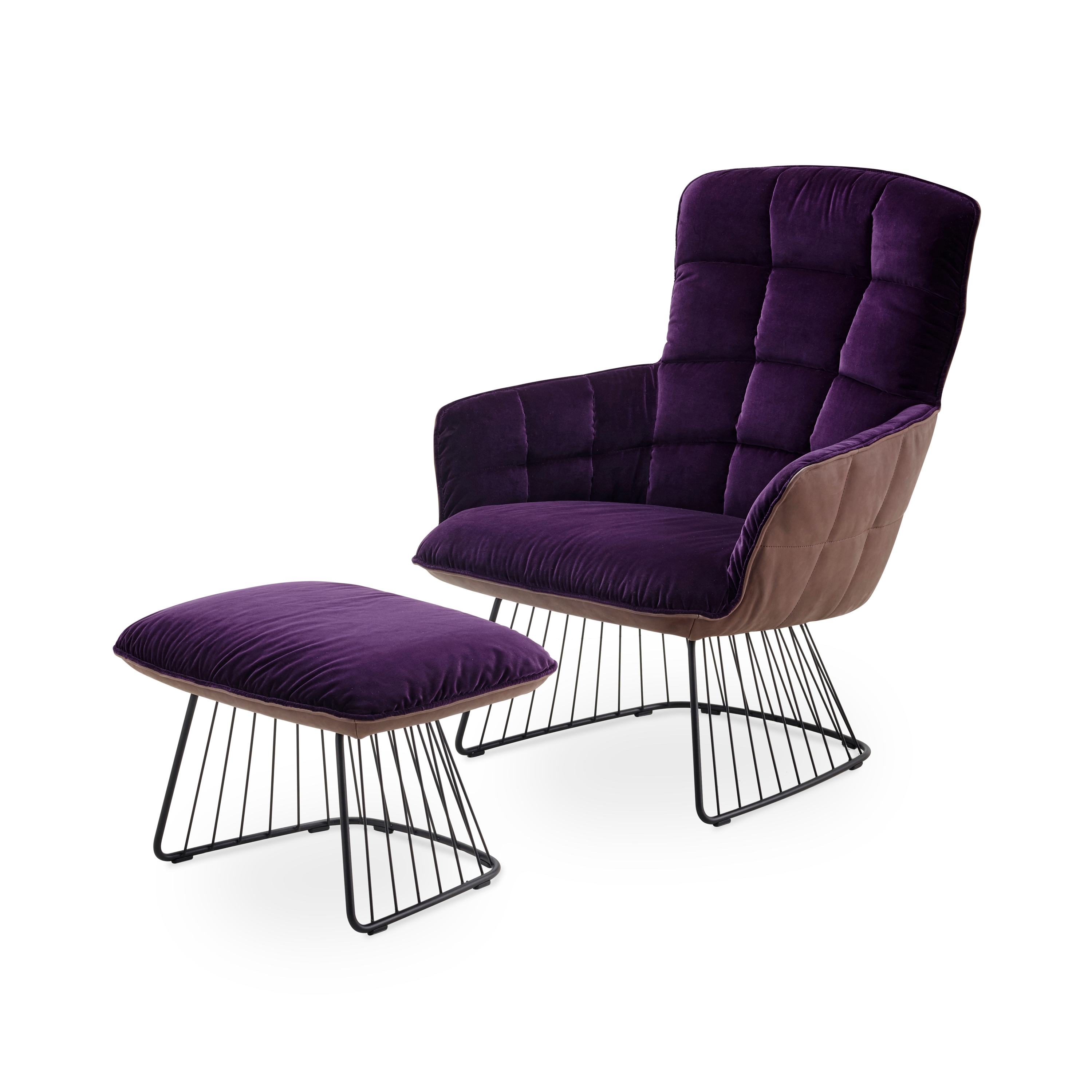 Produkt Marla | Easy Chair High mit Harfengestell und Ottoman des Herstellers FREIFRAU MANUFAKTUR anzeigen