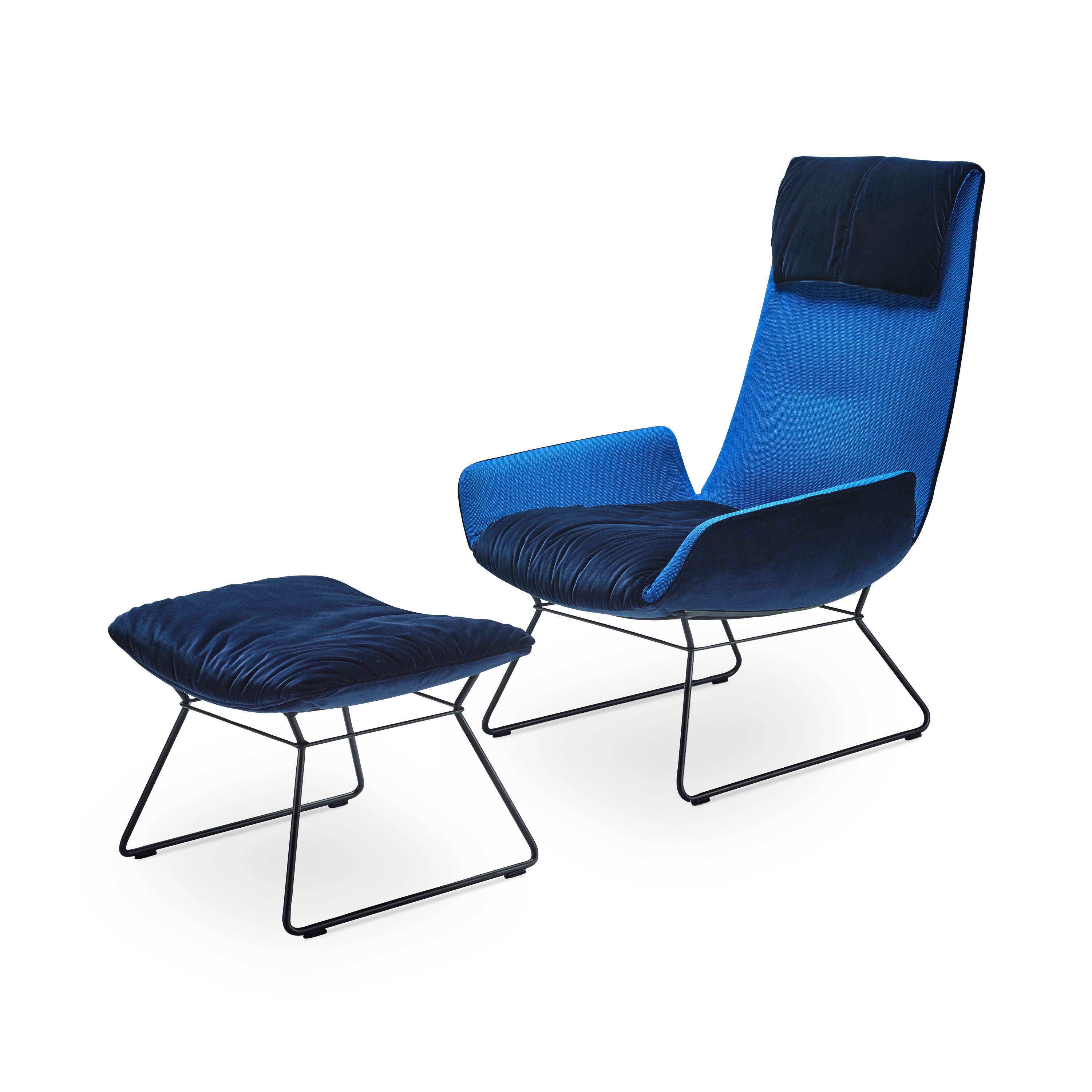 Afficher le produit Amelie | Lounge Chair with wire frame and Ottoman du fabricant FREIFRAU MANUFAKTUR