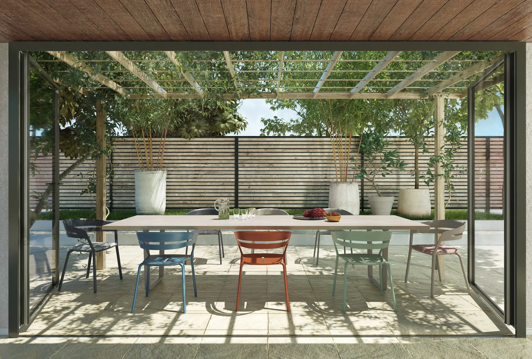 Fast - Ria dining armchair with fully woven rope