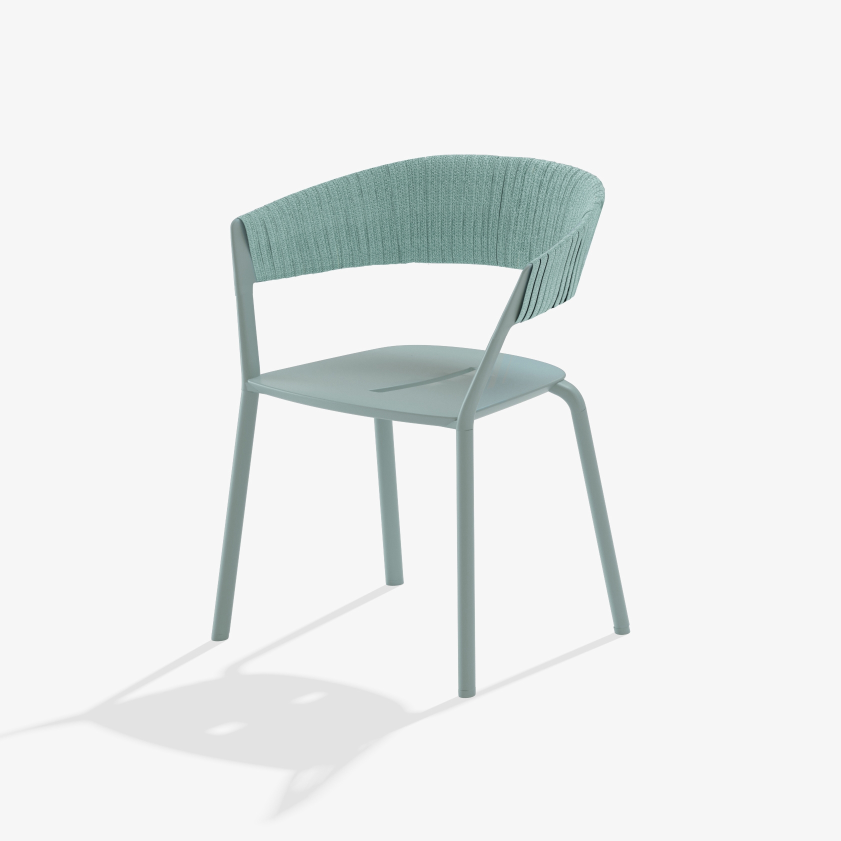 Ria dining armchair with partially woven rope