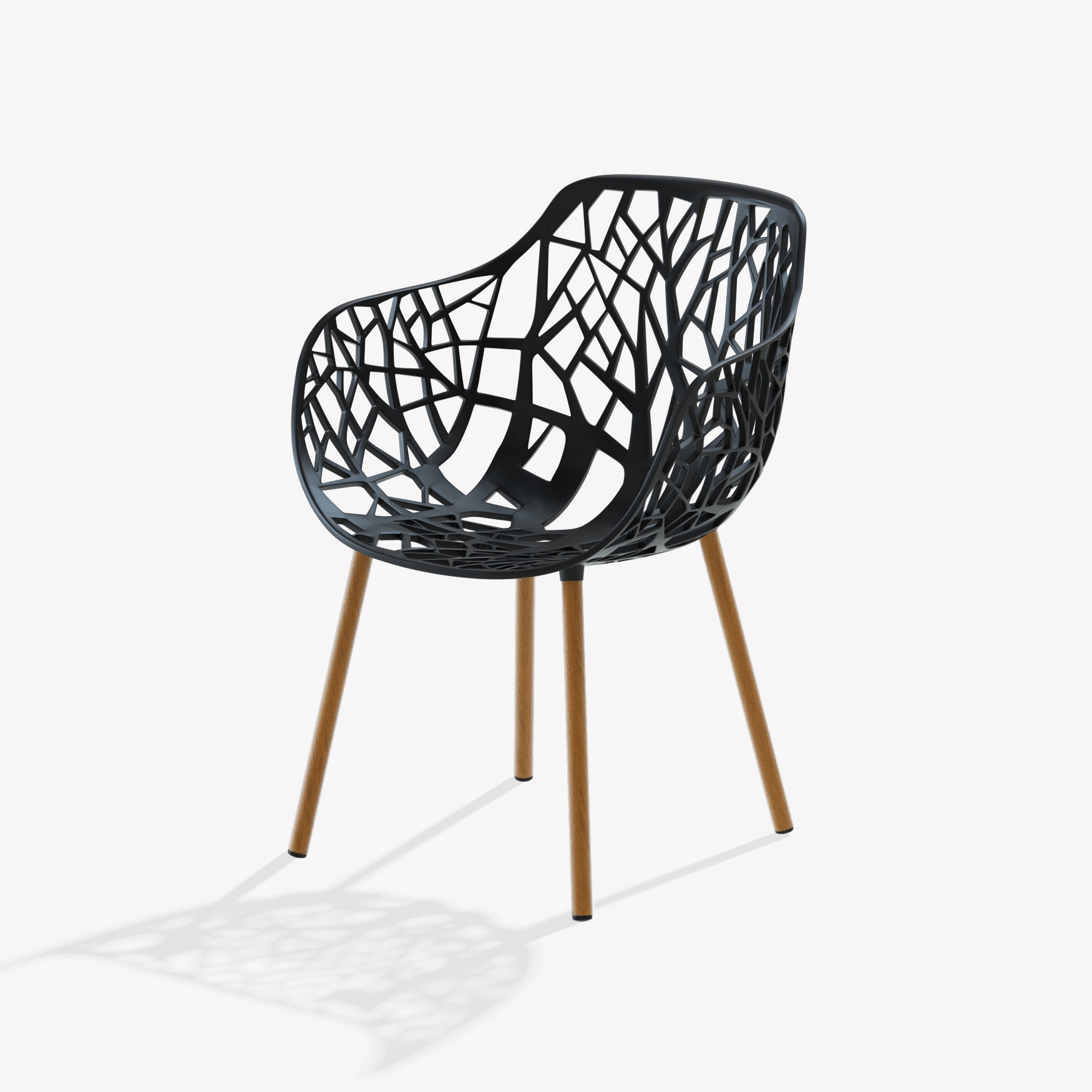 Forest dining armchair with legs covered in Iroko