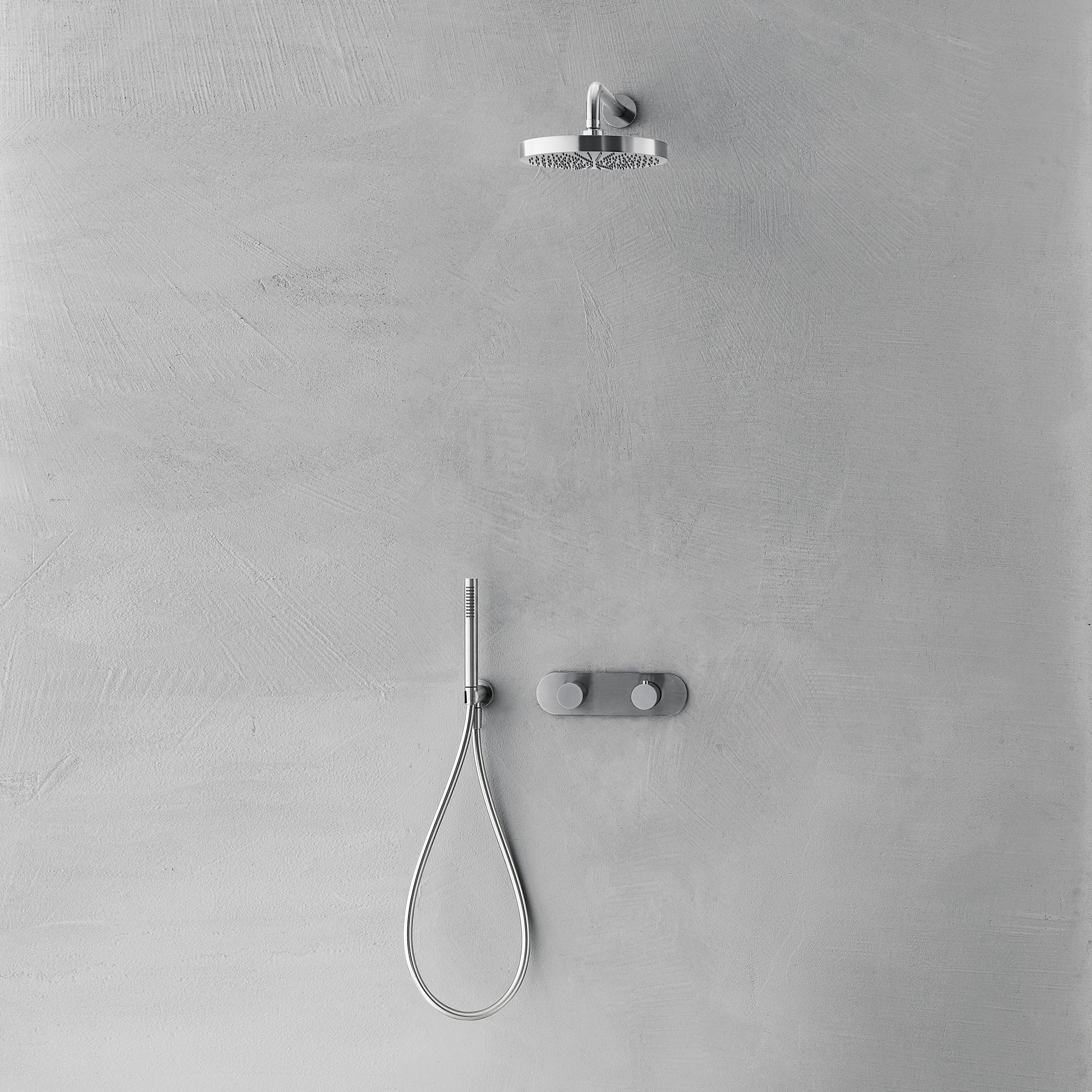 Afficher le produit AA/27 Aboutwater Boffi e Fantini | Mitigeur thermostatique douche à encastrer 3/4'' - Bras de douche - pomme de douche jet pluie  - Combiné de douche du fabricant Fantini