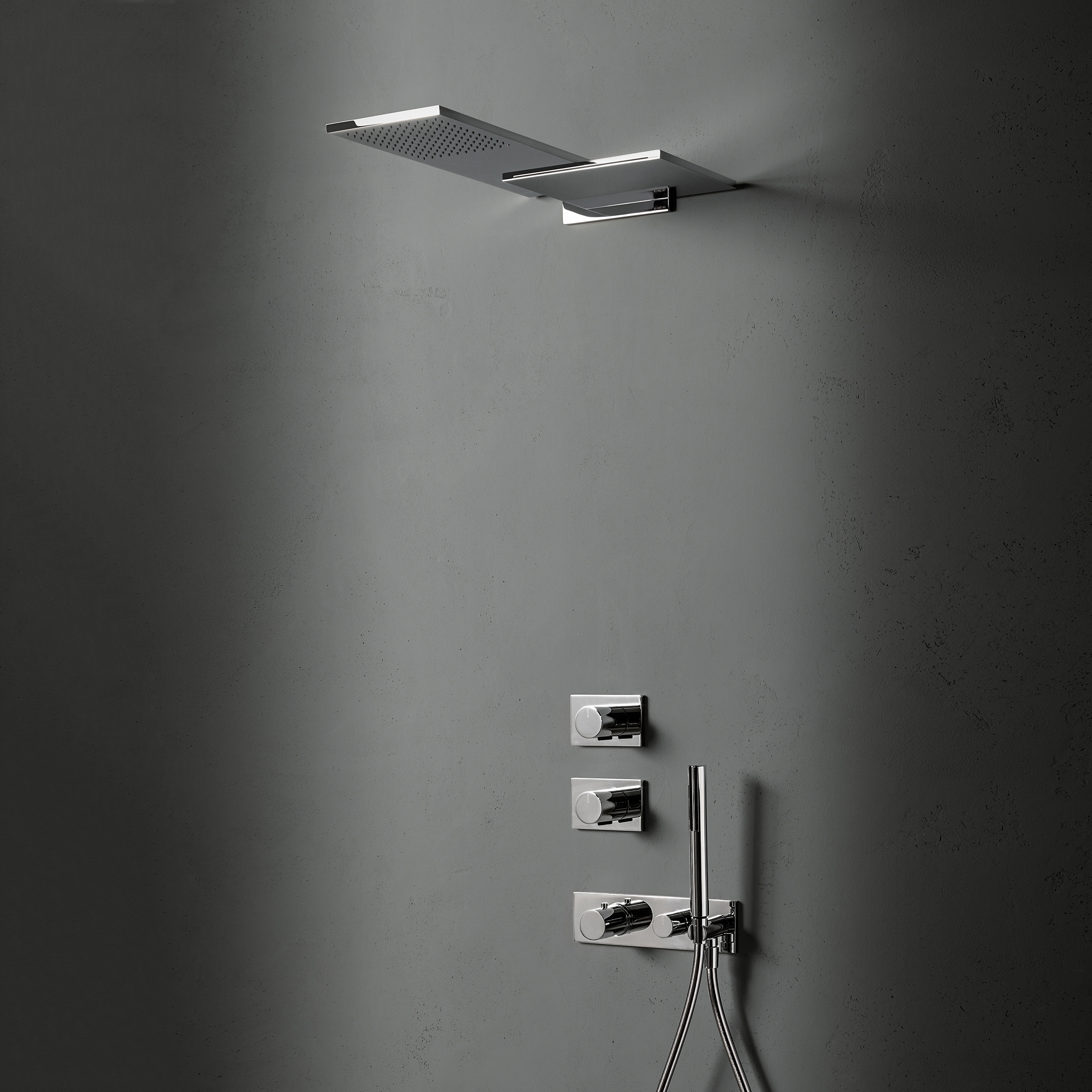 Afficher le produit Milano | Mitigeur thermostatique douche à encastrer 3/4'' Pomme de douche double du fabricant Fantini