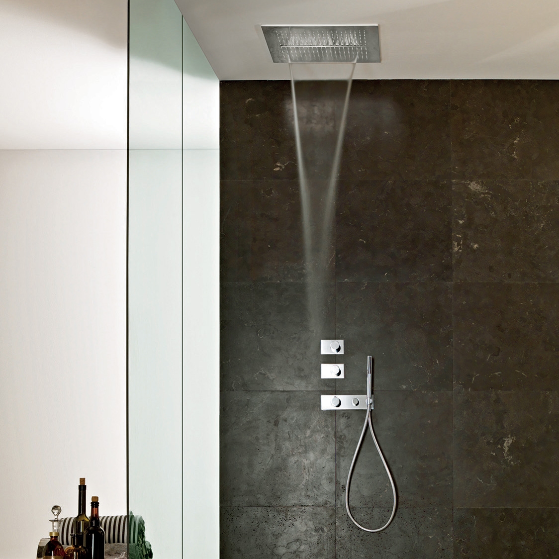 Display product Acquazone | 3/4'' built-in thermostatic shower mixer, Multi-function showerhead from manufacturer Fantini